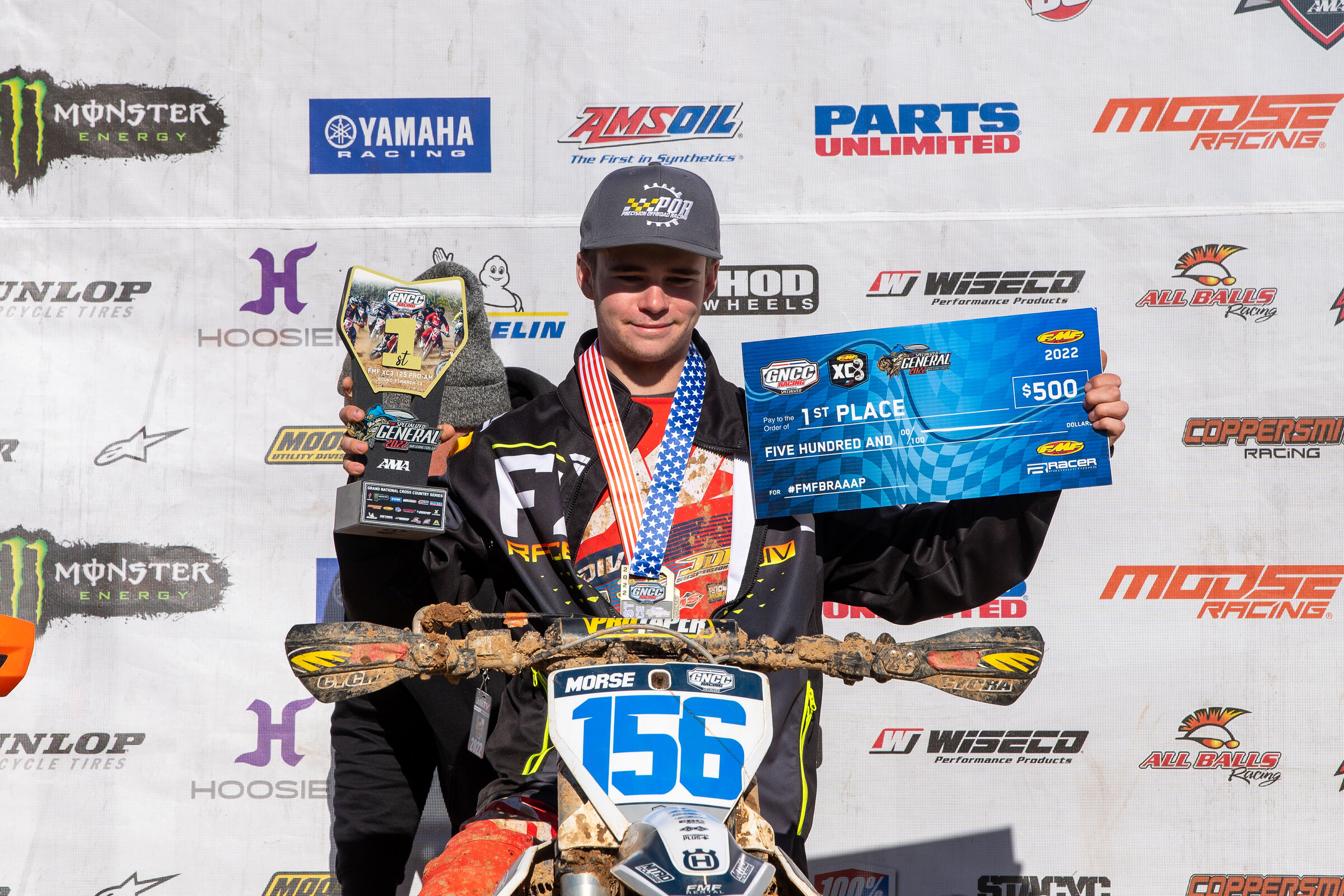 Dominick Morse battled back for his first FMF XC3 Pro-Am class win.