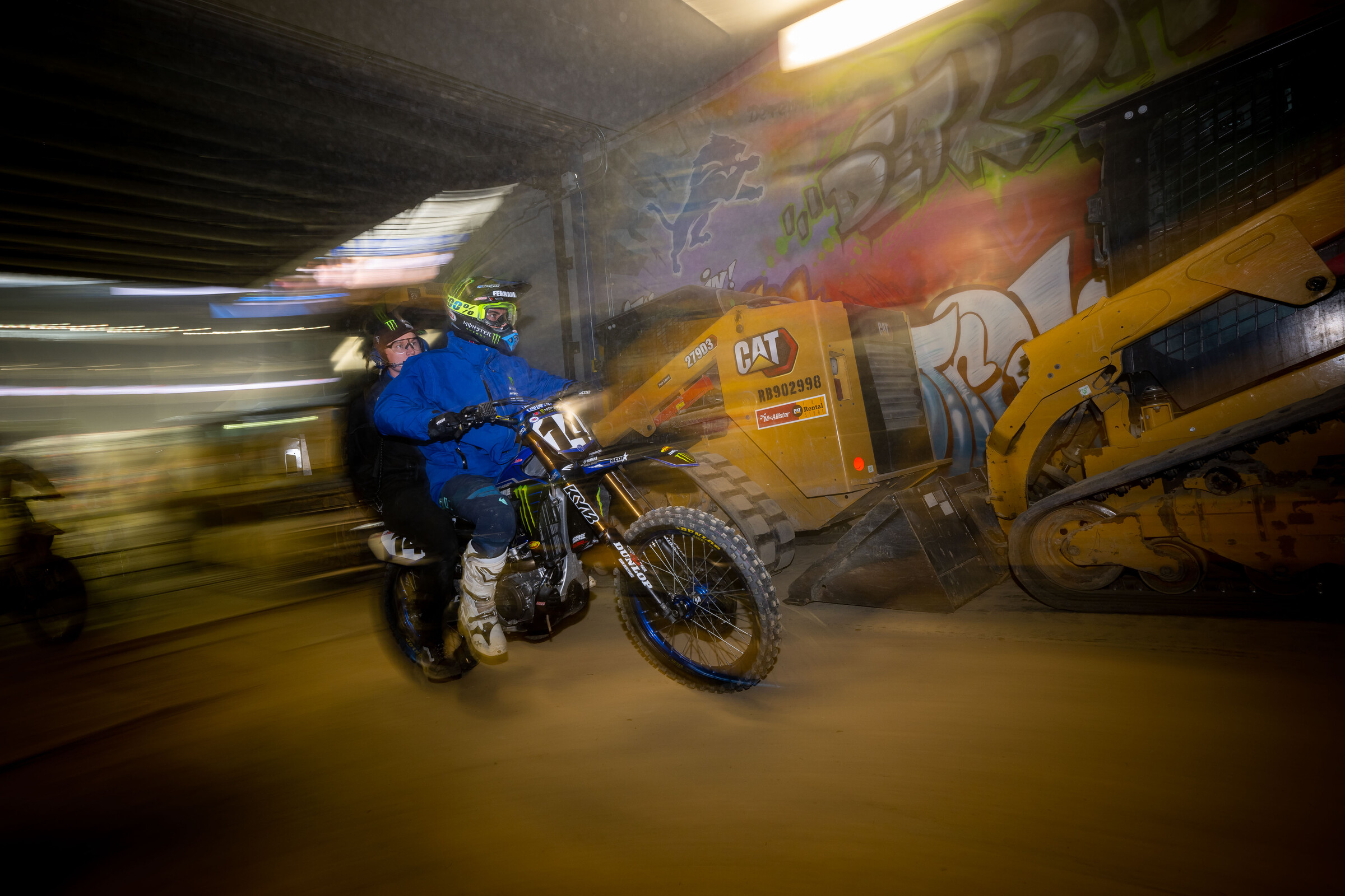 By the end of the night, it was mechanic Alex Campbell giving Ferrandis a ride back to the pits.