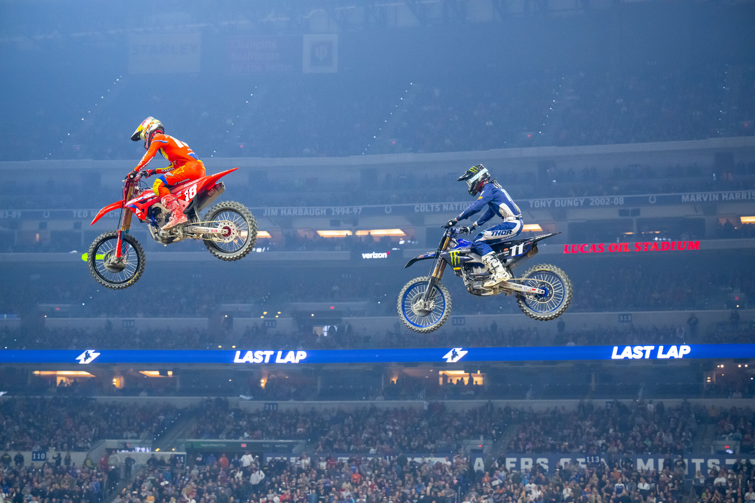 Lawrence passing Kyle Chisholm to take over the heat race lead.