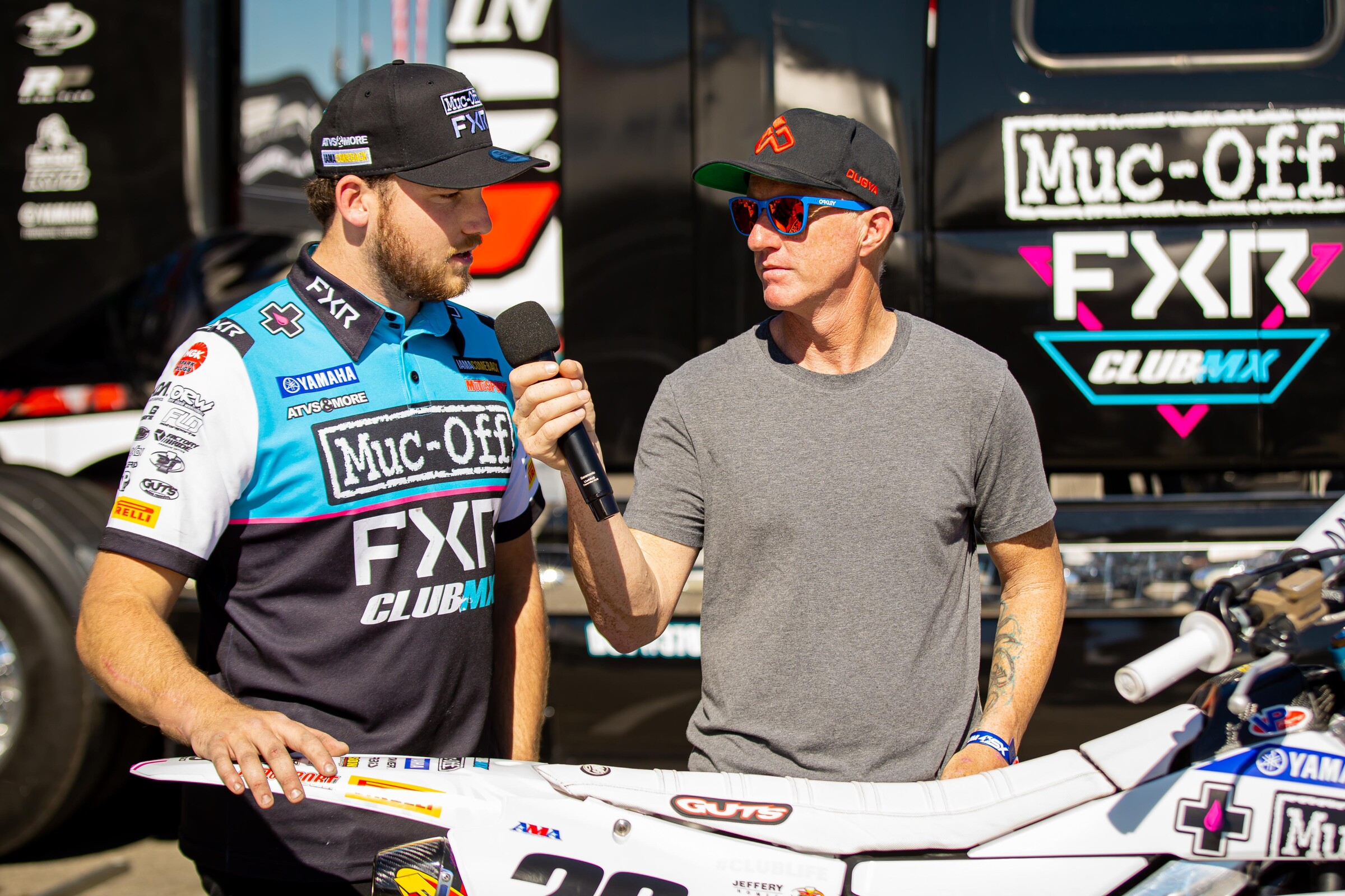 Alex Martin's race mechanic Cameron Callaghan and Kris Keefer.