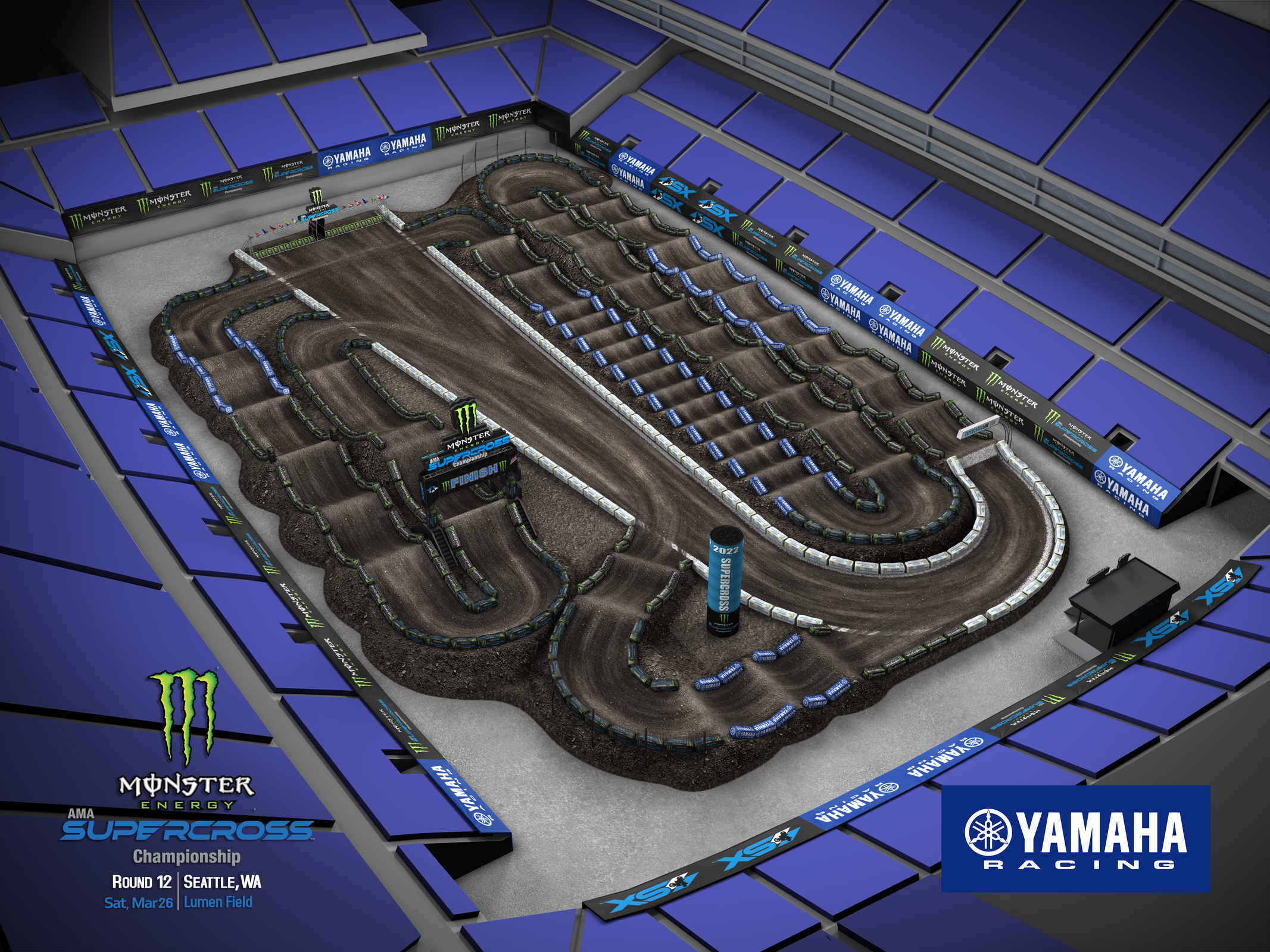 The 2022 Seattle Supercross layout.