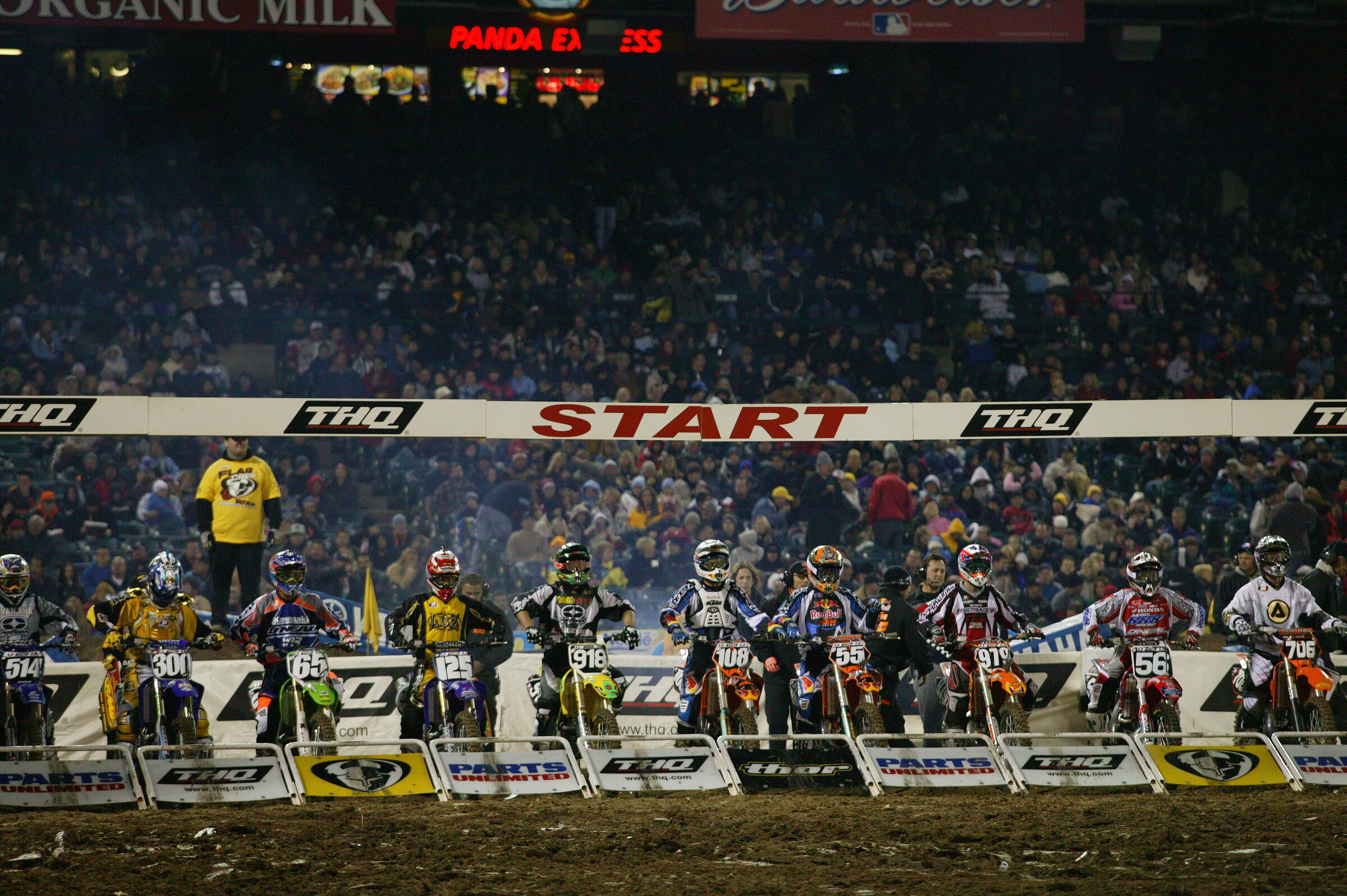 Kris Keefer (#706 on a KTM) is on the far right of the starting gate!