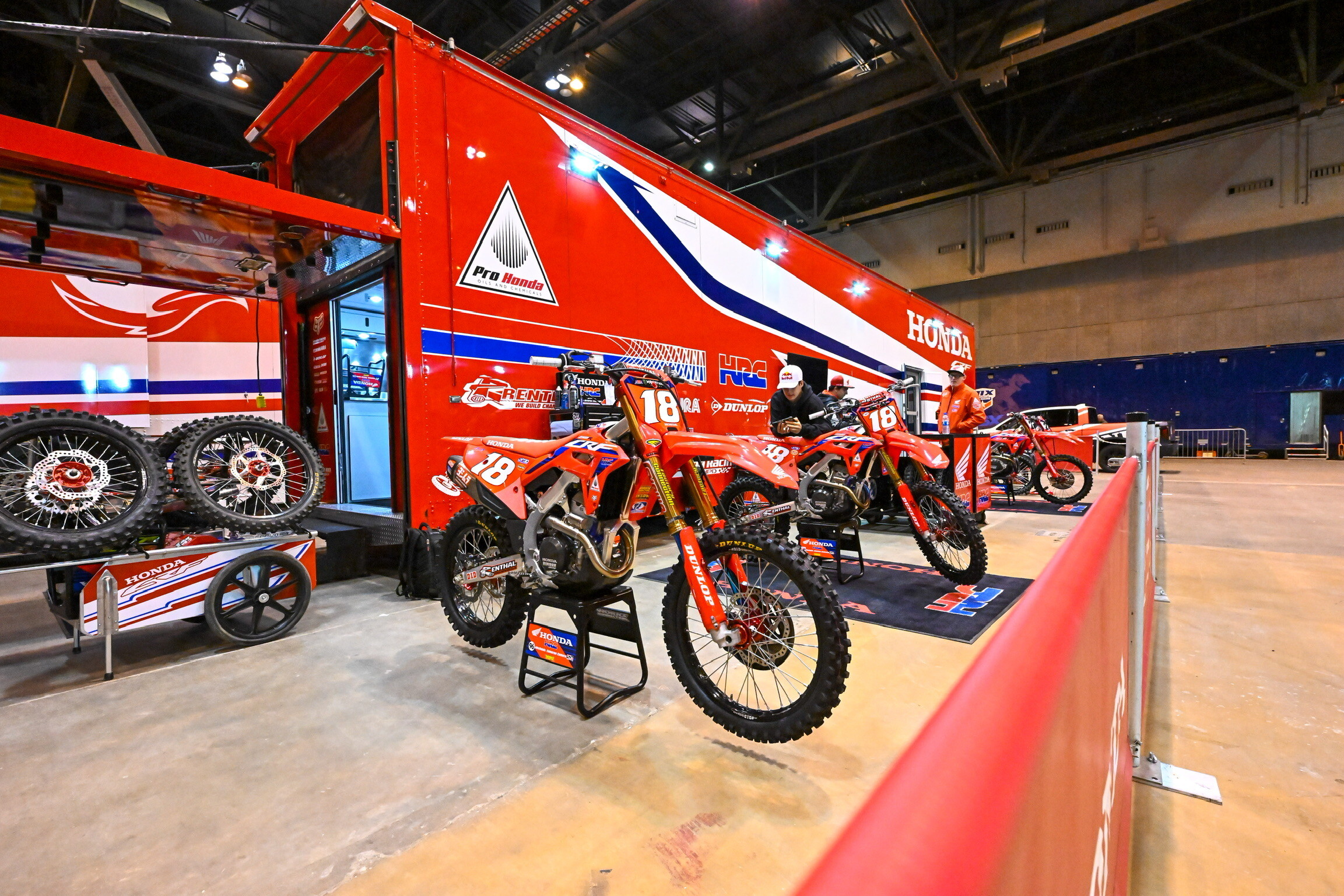 Honda HRC's pits in St. Louis.