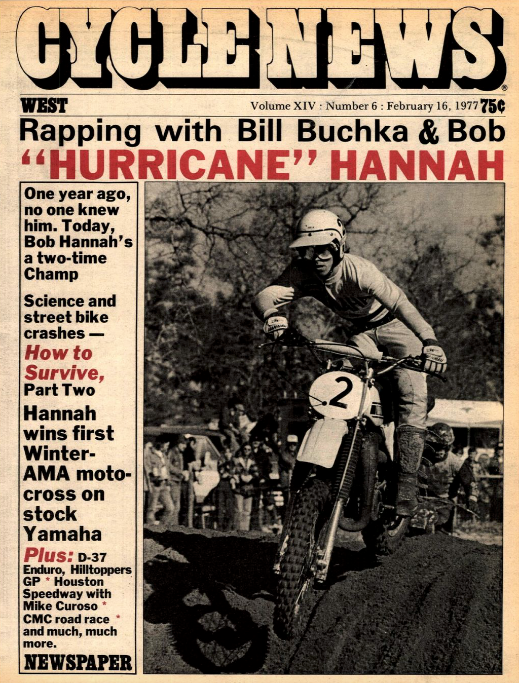 Bob Hannah on the cover of Cycle News.