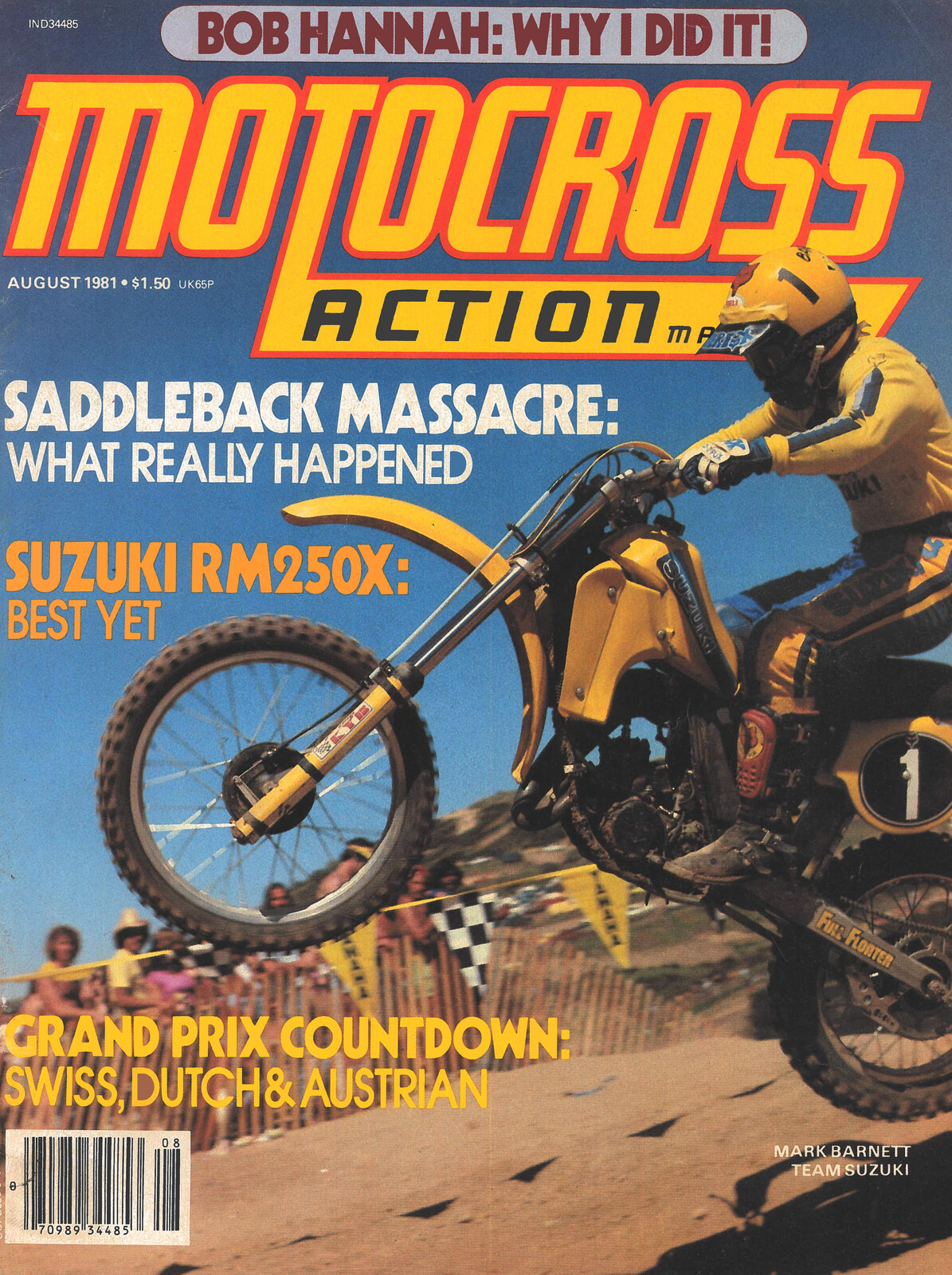 Mark Barnett on the cover of Motocross Action Magazine.