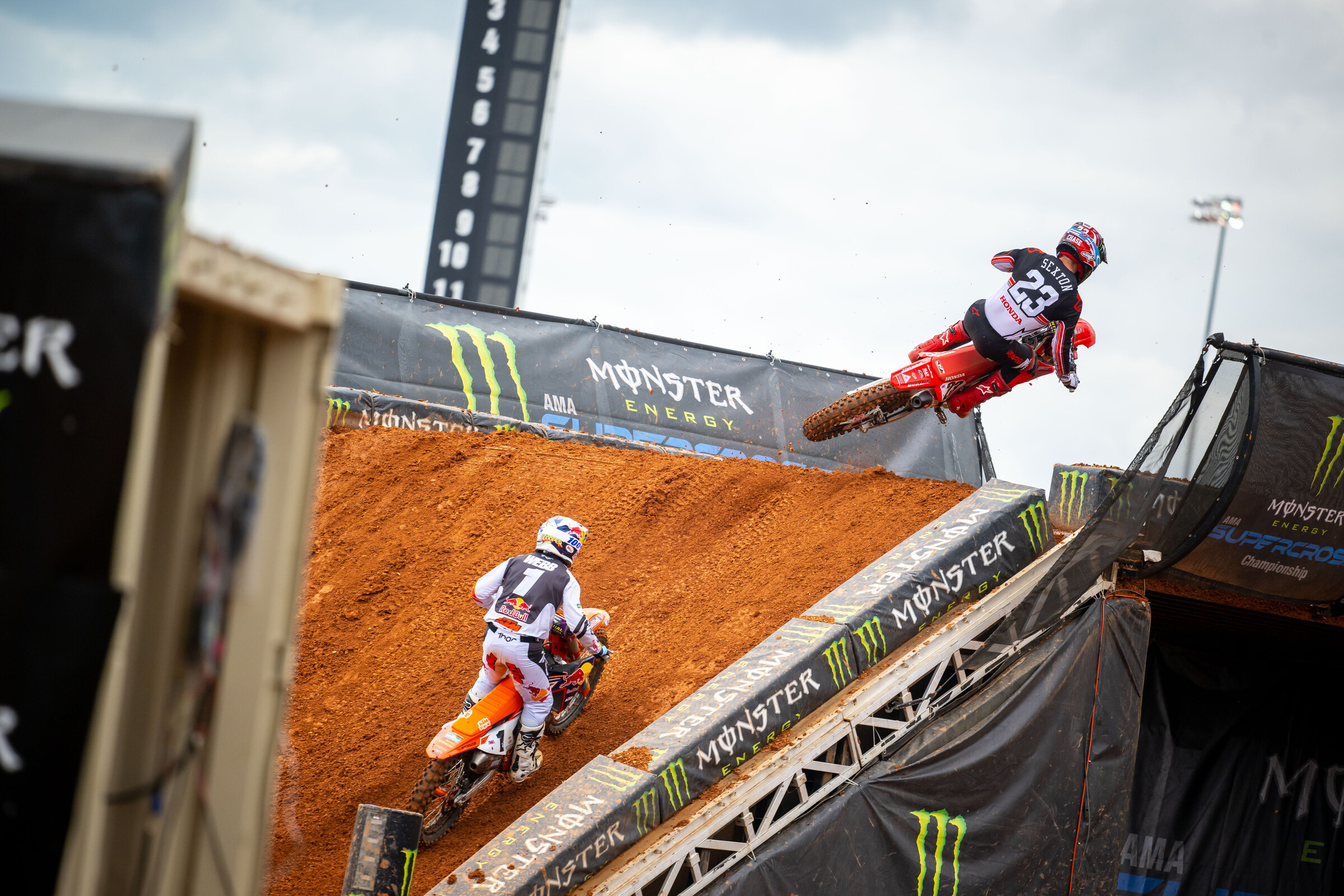 Chase Sexton leads Cooper Webb.