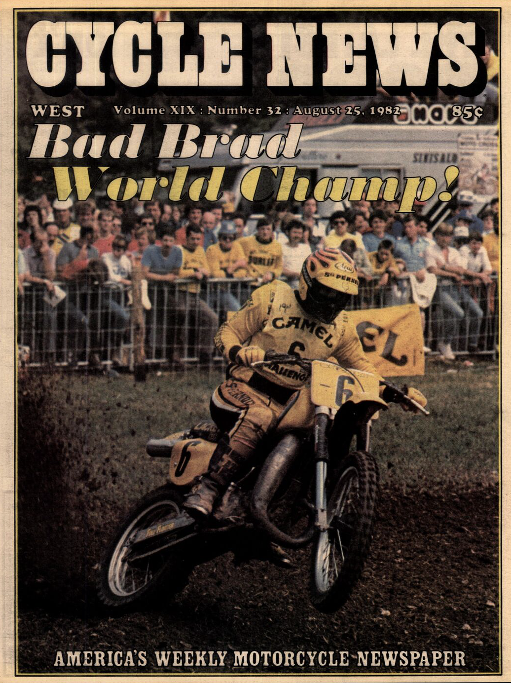 Brad Lackey on the cover of Cycle News.