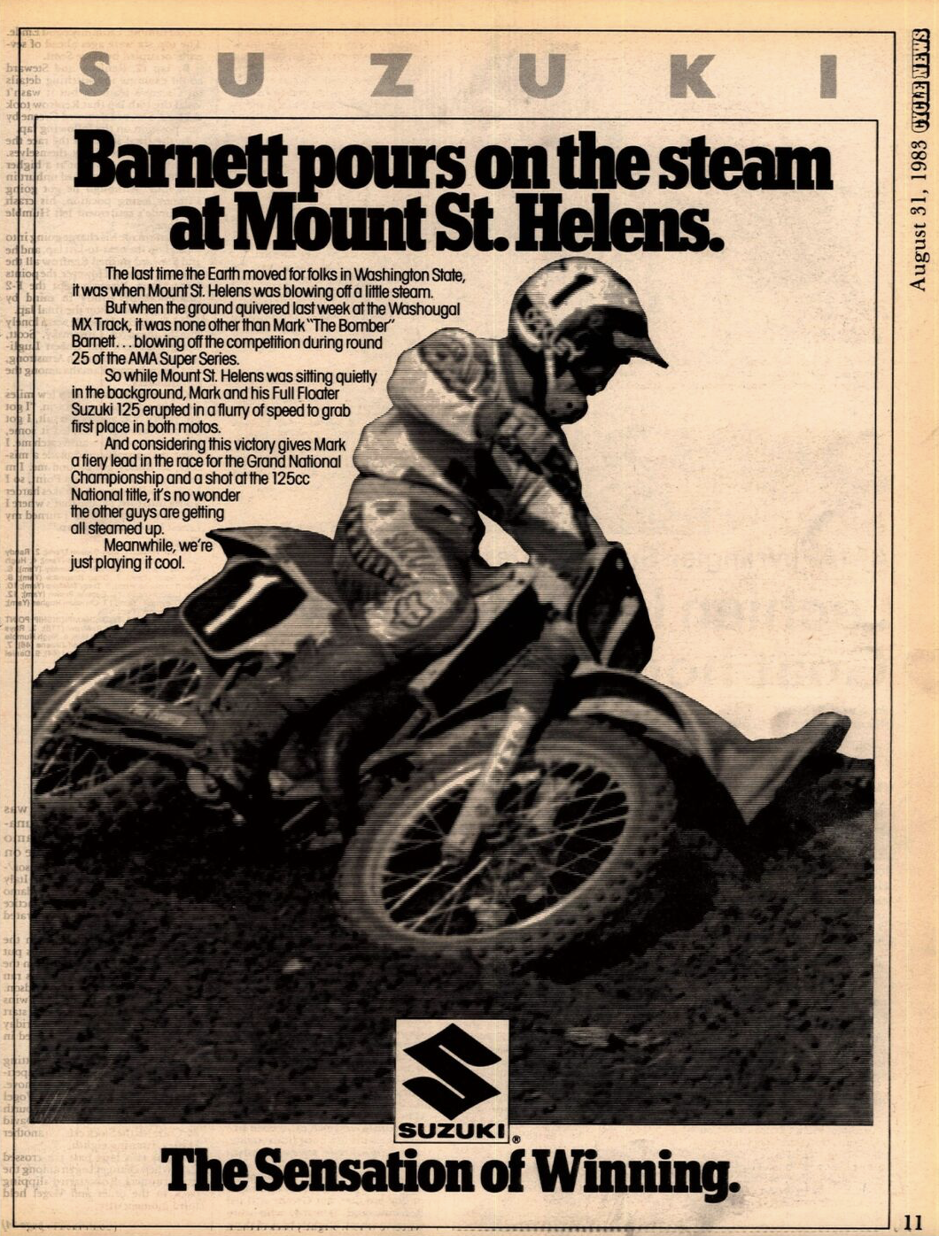 Mark Barnett on the cover of Cycle News.