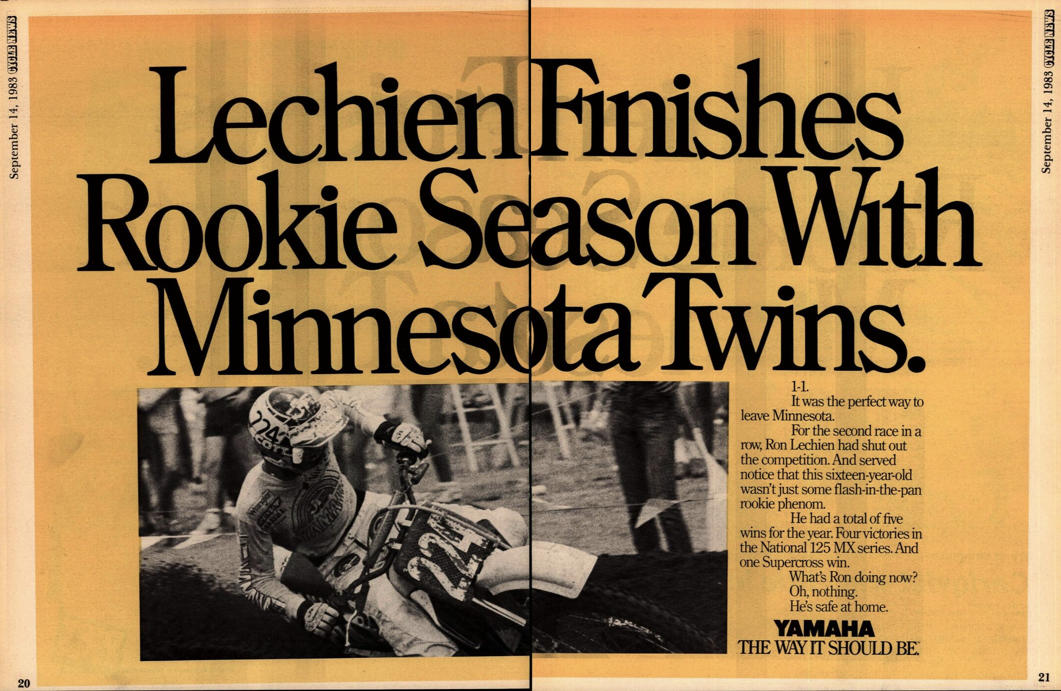 Ron Lechien in Cycle News.