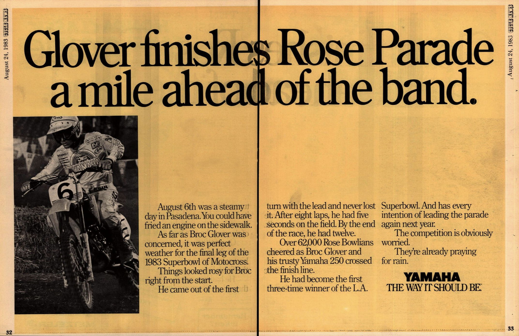 Broc Glover in Cycle News.