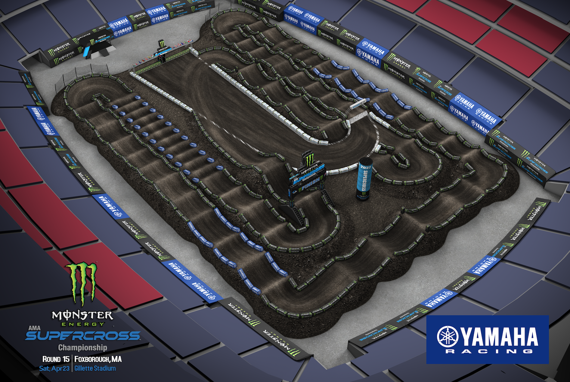 The 2022 Foxborough Supercross layout.