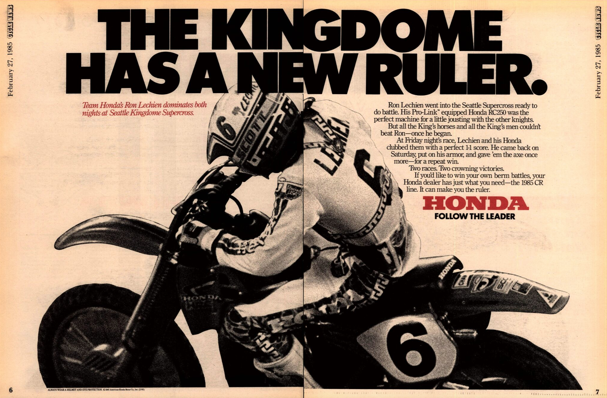 Ron Lechien in Cycle News.