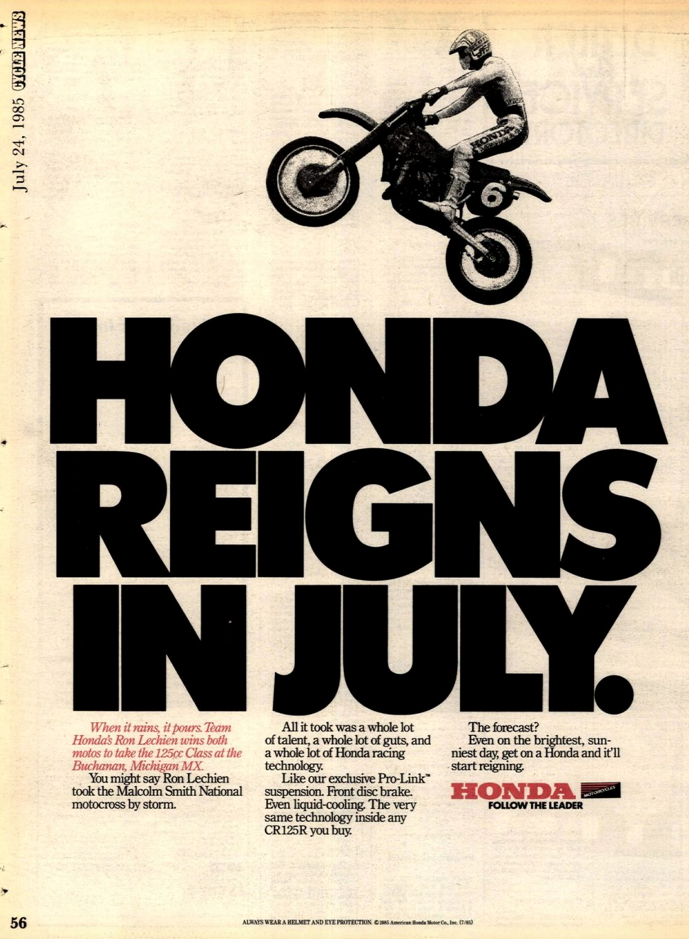 Ron Lechien in Cycle News.