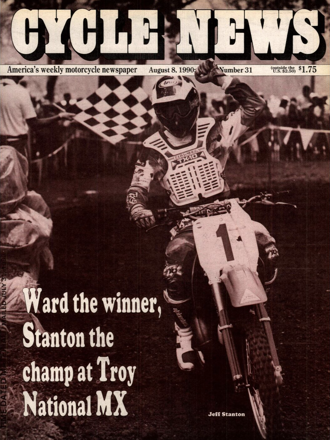 Jeff Stanton on the cover of Cycle News.