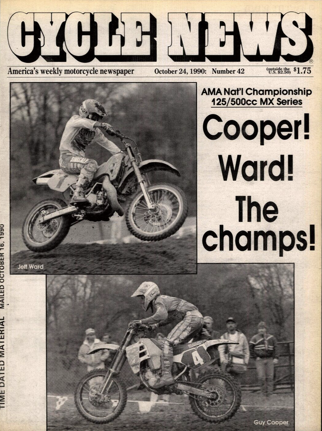 The 1990 Unadilla National on the cover of Cycle News.