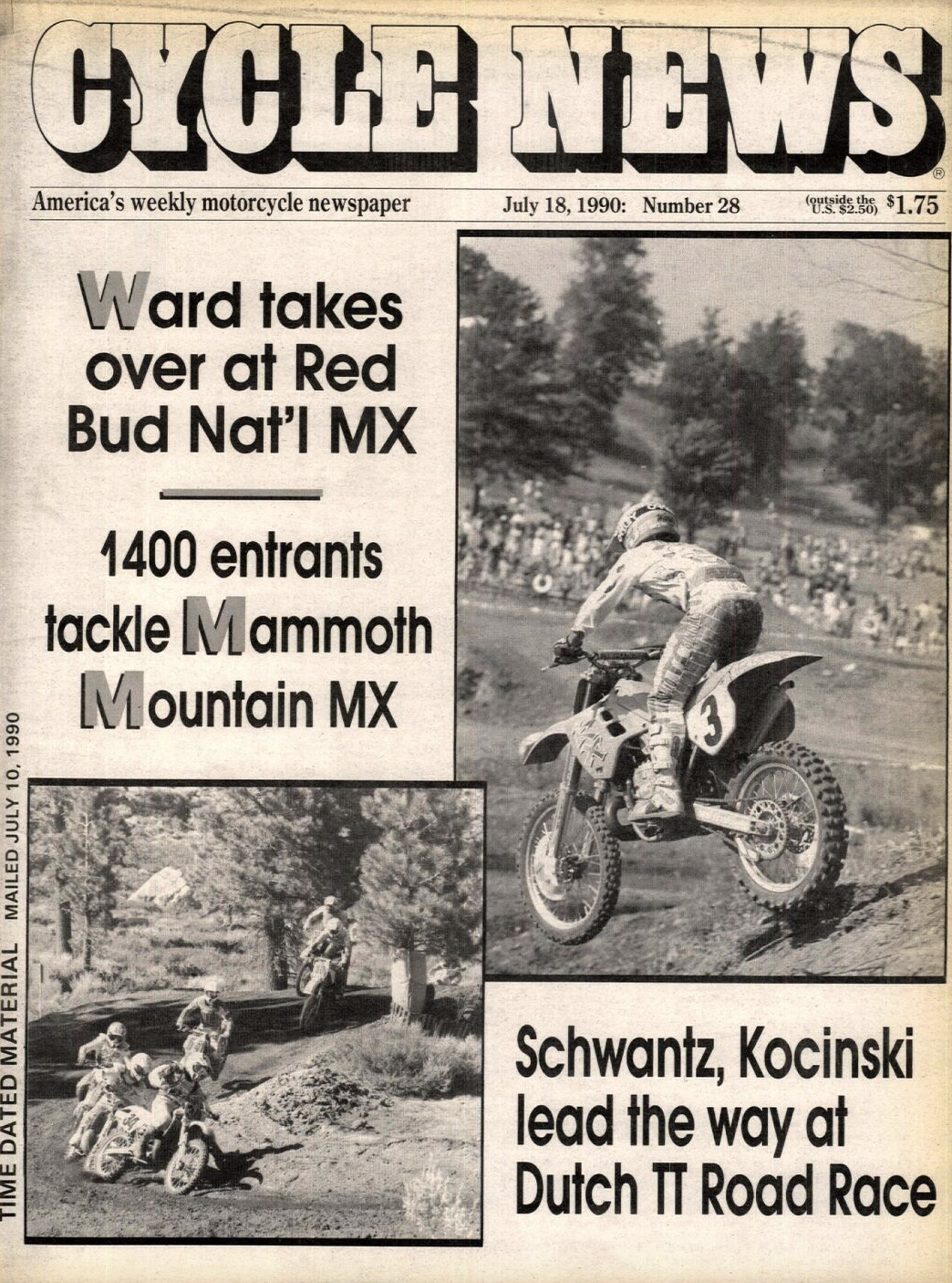 The RedBud National coverage on the cover of Cycle News.
