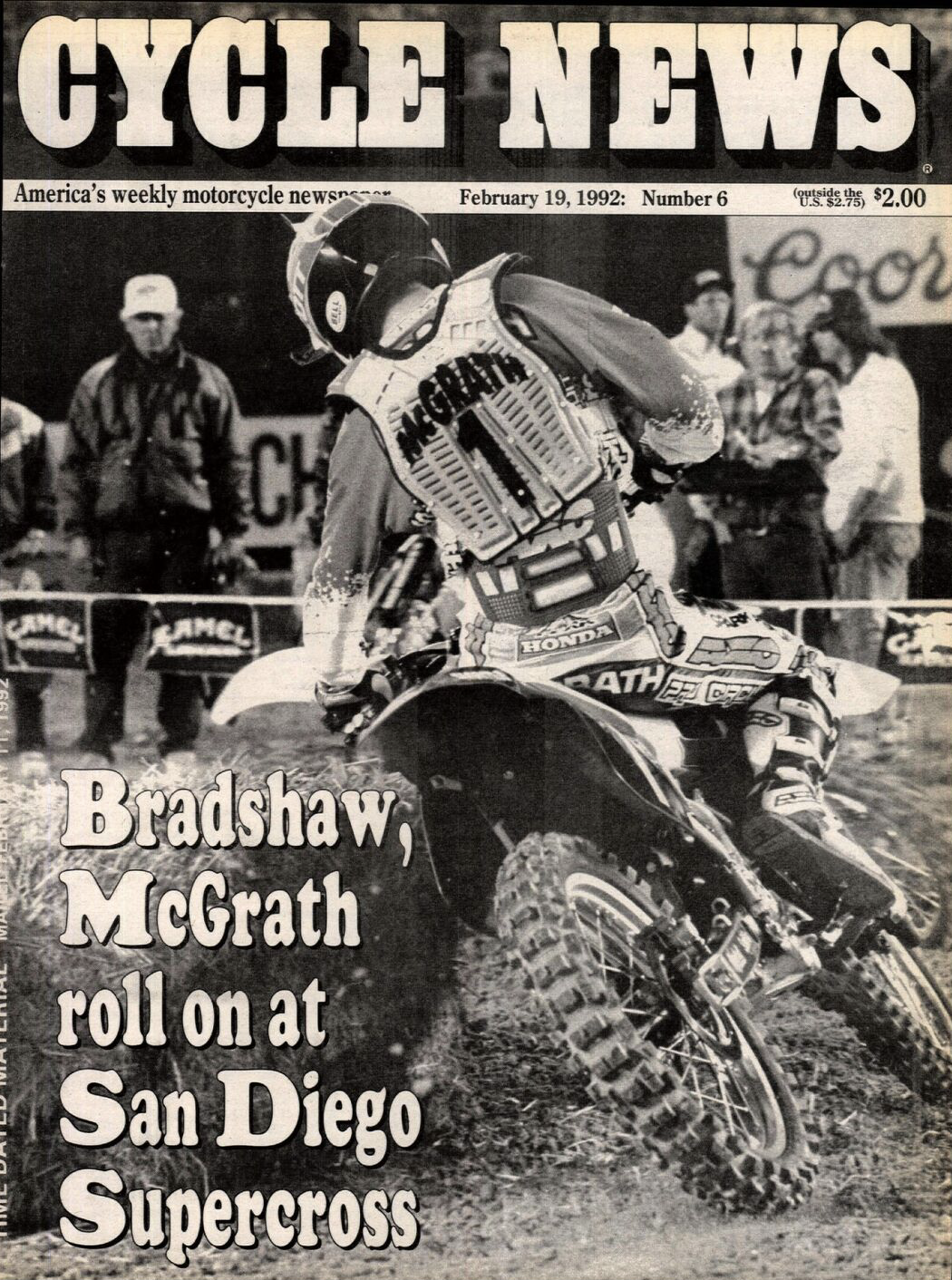 Jeremy McGrath on the cover of Cycle News.