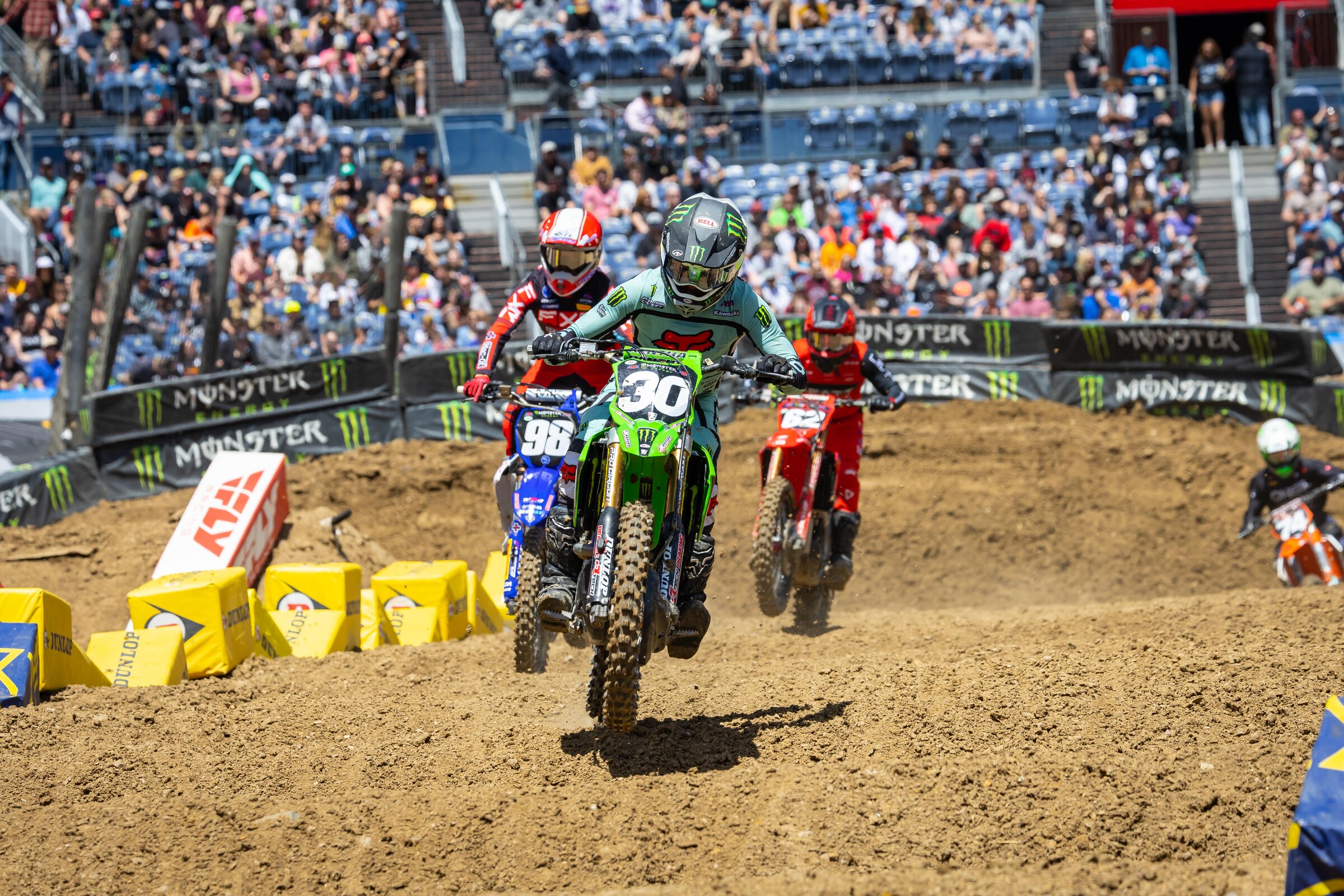 Shimoda had a good hold on third for part of the 250SX West main but wasn't able to hold off a charging Craig.