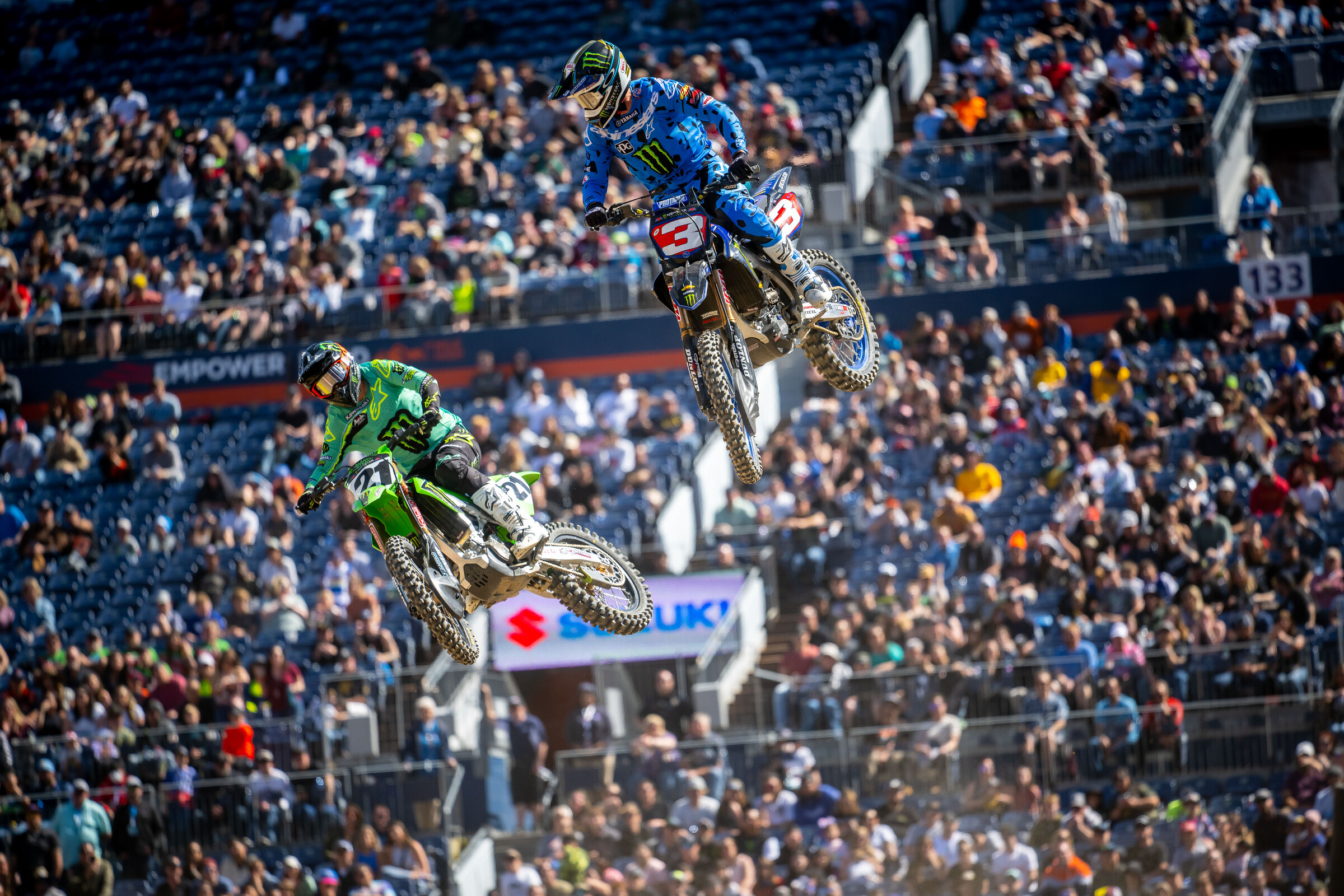 The battle between Jason Anderson and Eli Tomac did not last long in Denver.