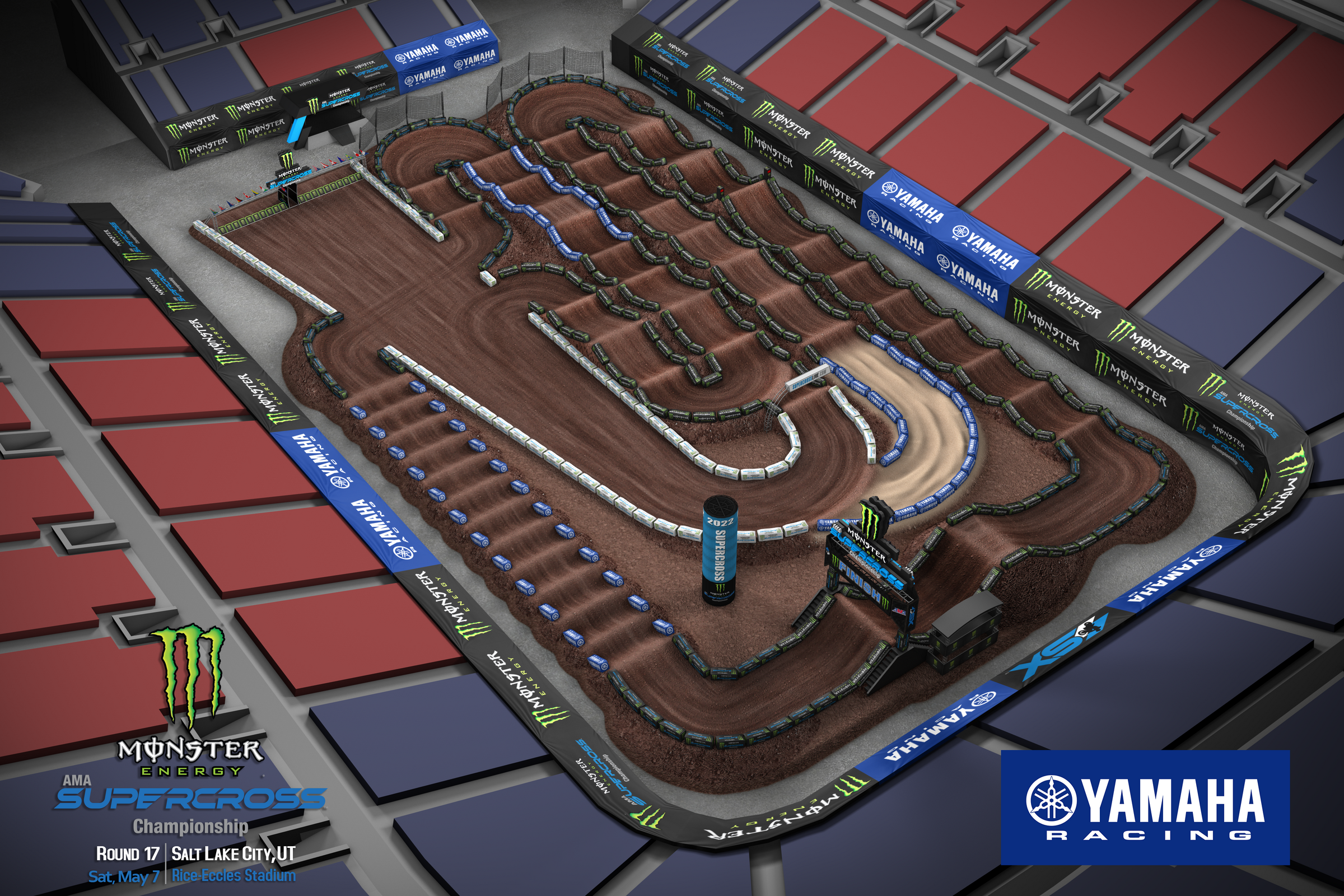 The 2022 Salt Lake City Supercross layout.