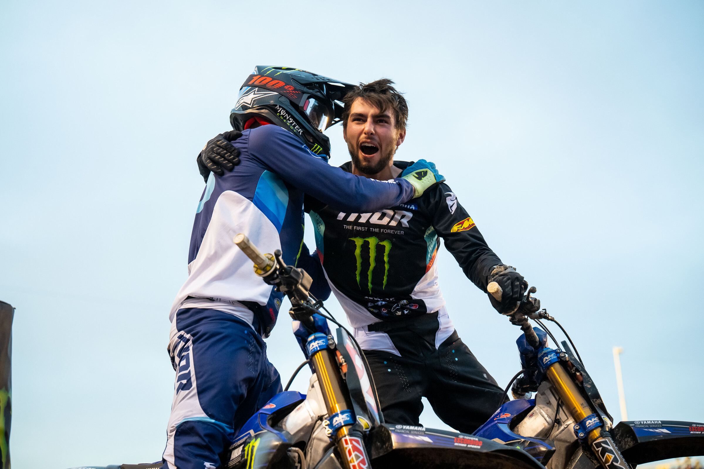 Craig with his teammate Nate Thrasher, who won the Dave Coombs Sr. East/West Showdown main event at the finale.