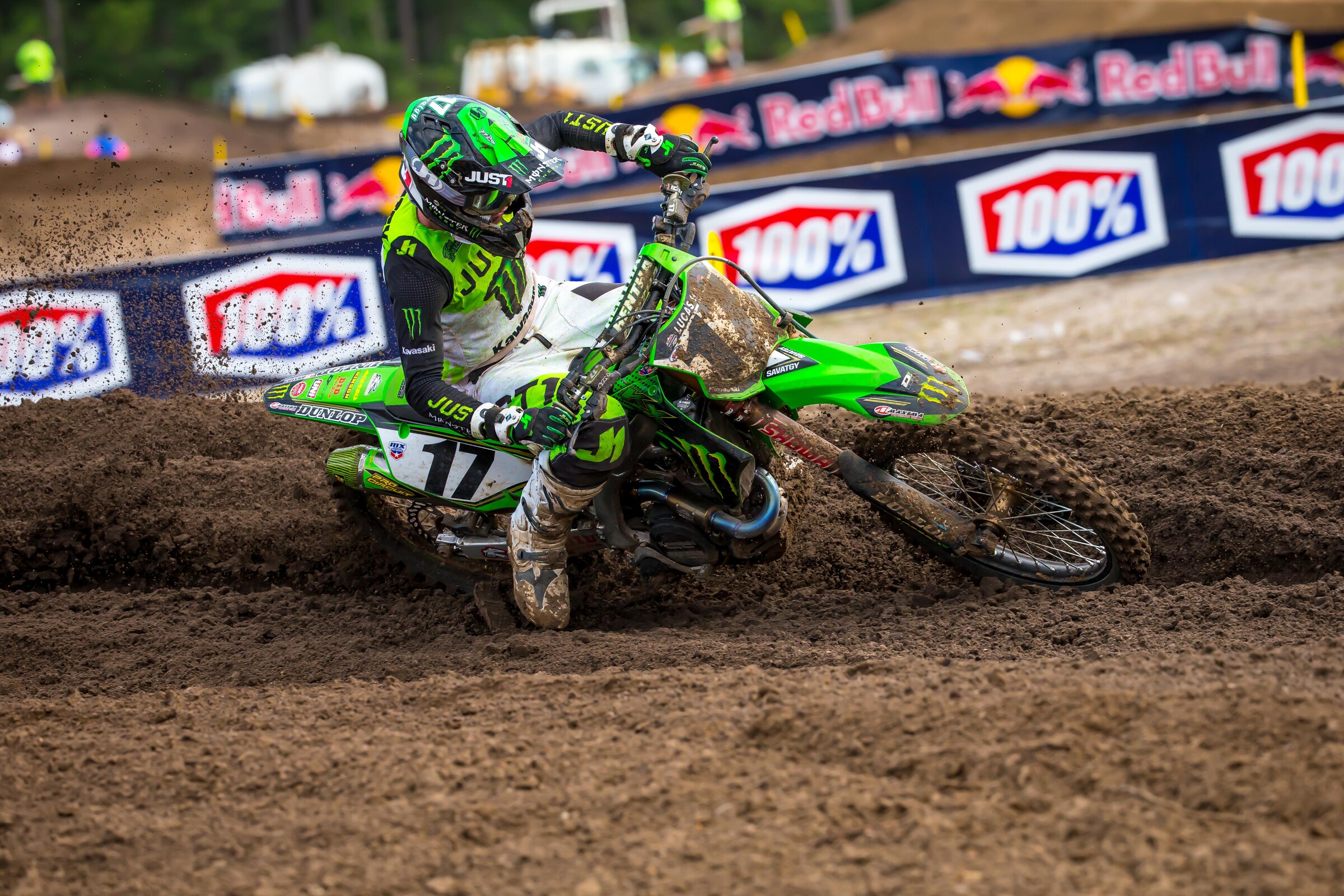 Joey Savatgy on Monster Energy Kawasaki at the 2019 Florida National.