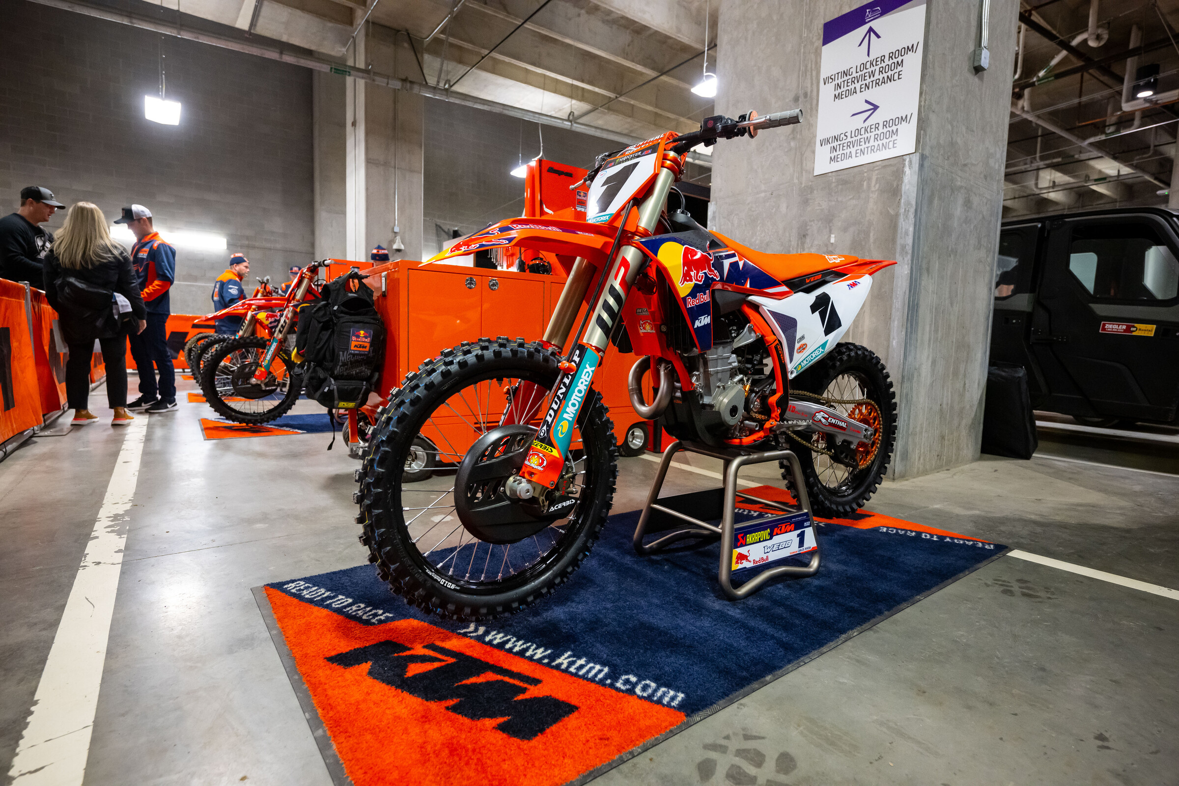 Webb's race KTM at the Minneapolis Supercross.