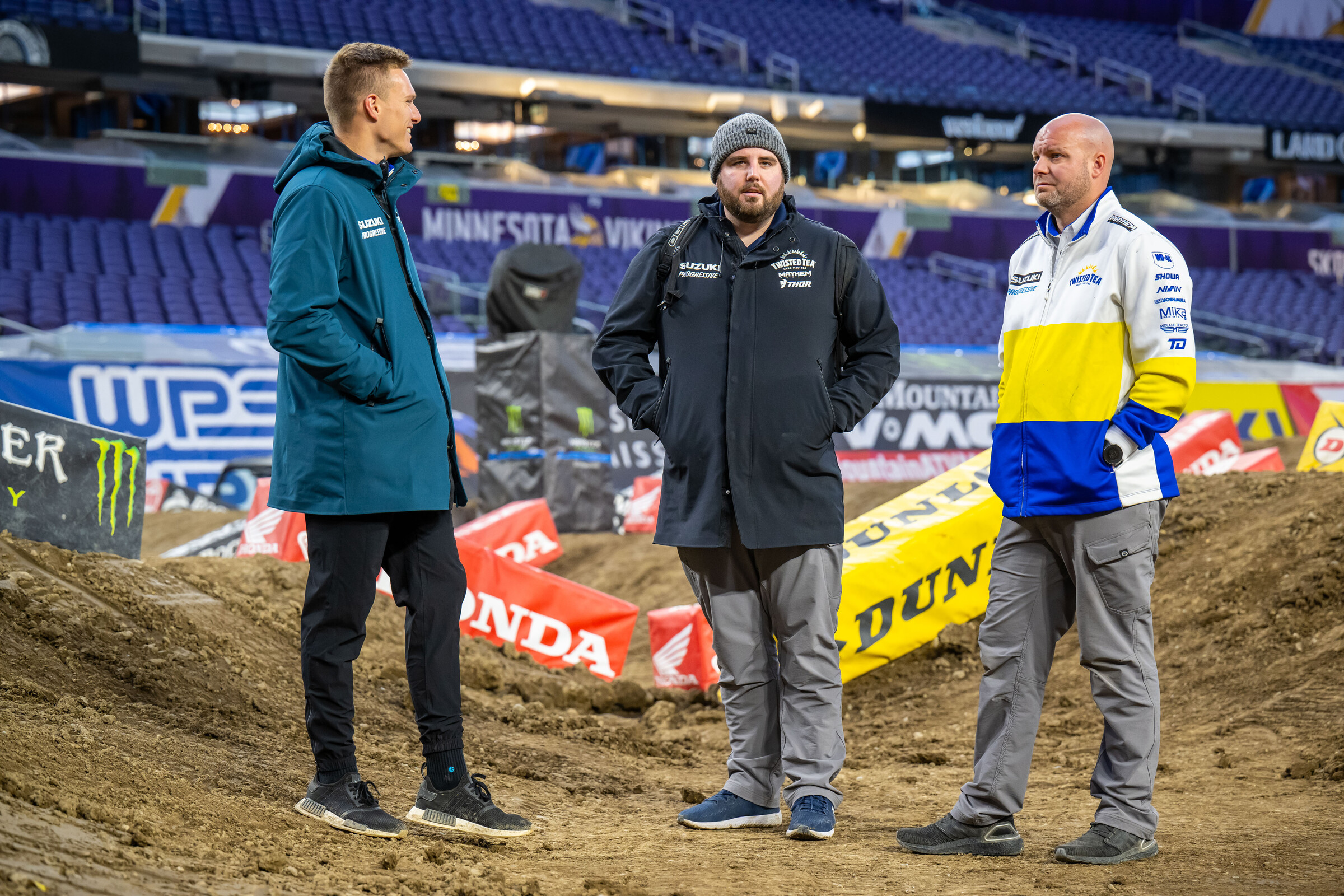 Brandon Hartranft with Pipes and his mechanic Travis Soules.