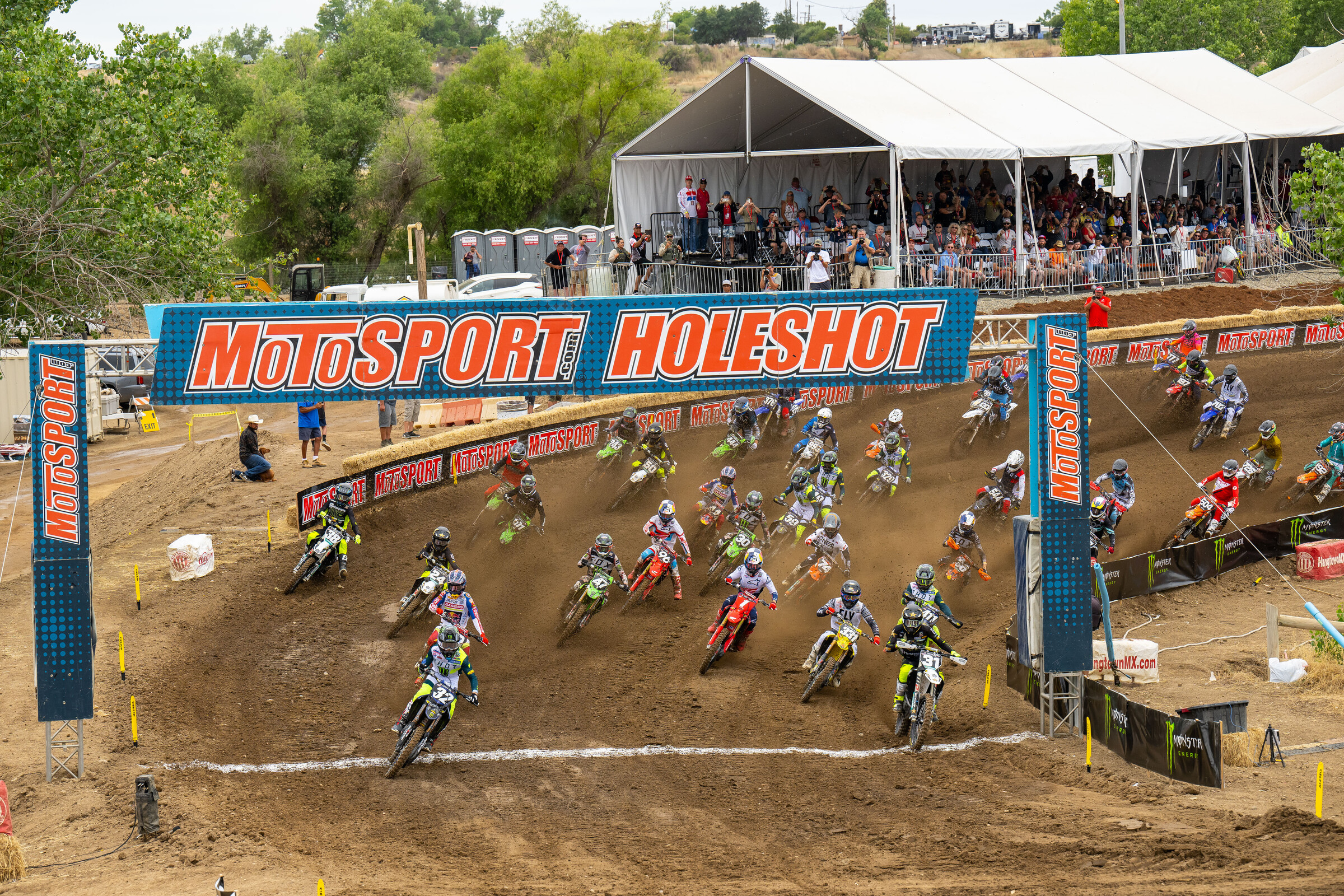 Cooper at the start of the moto.