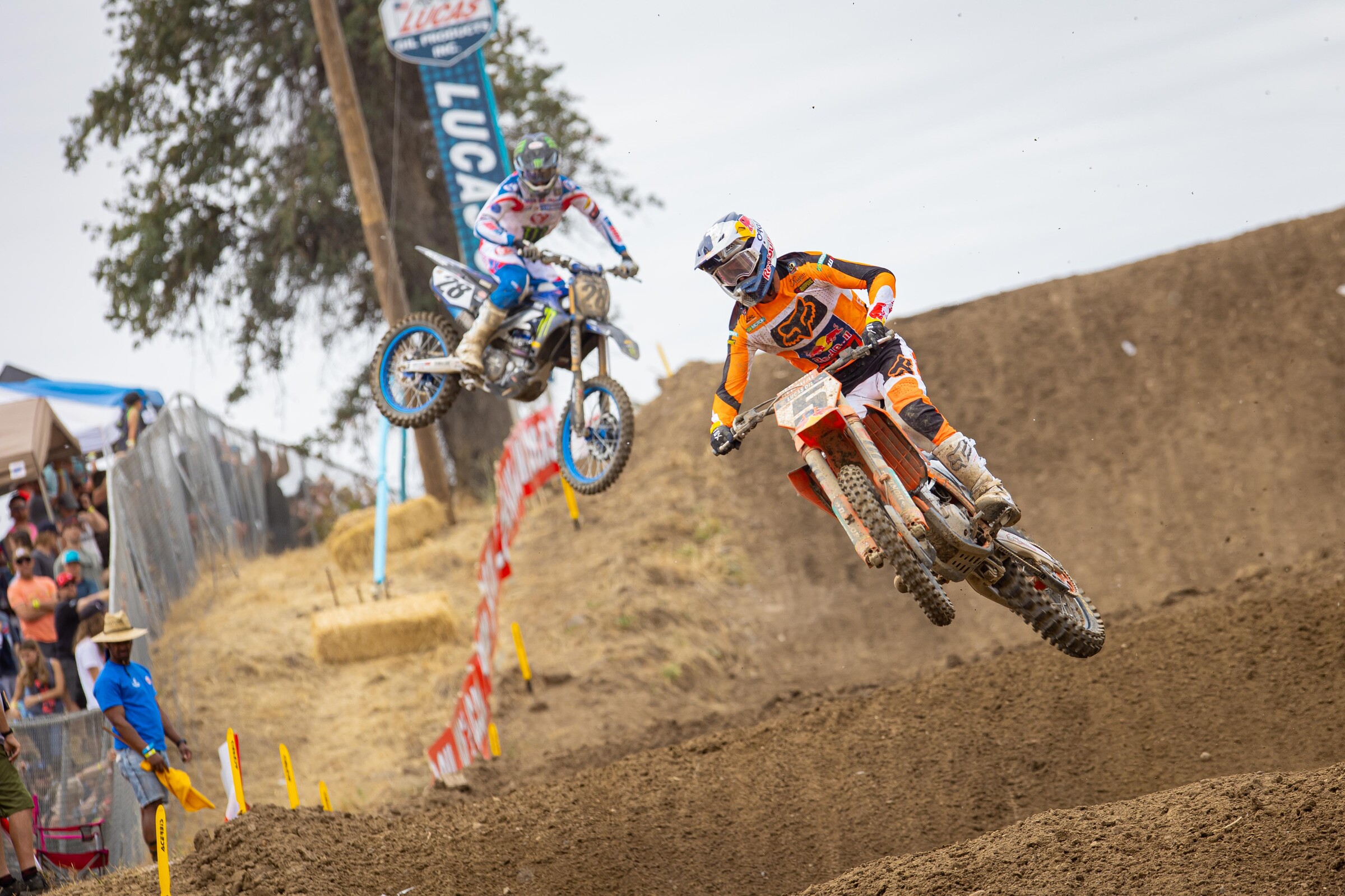 Ryan Dungey ahead of Christian Craig at the 2022 Hangtown Motocross Classic.