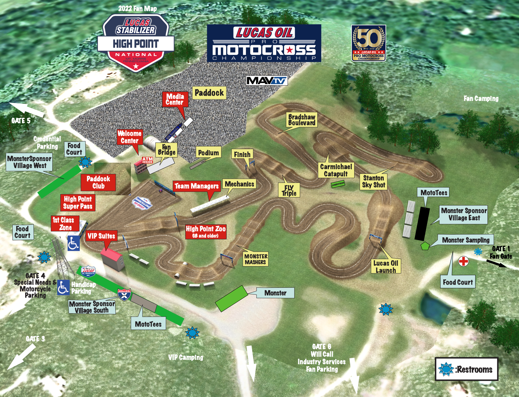 2022 High Point National fan map