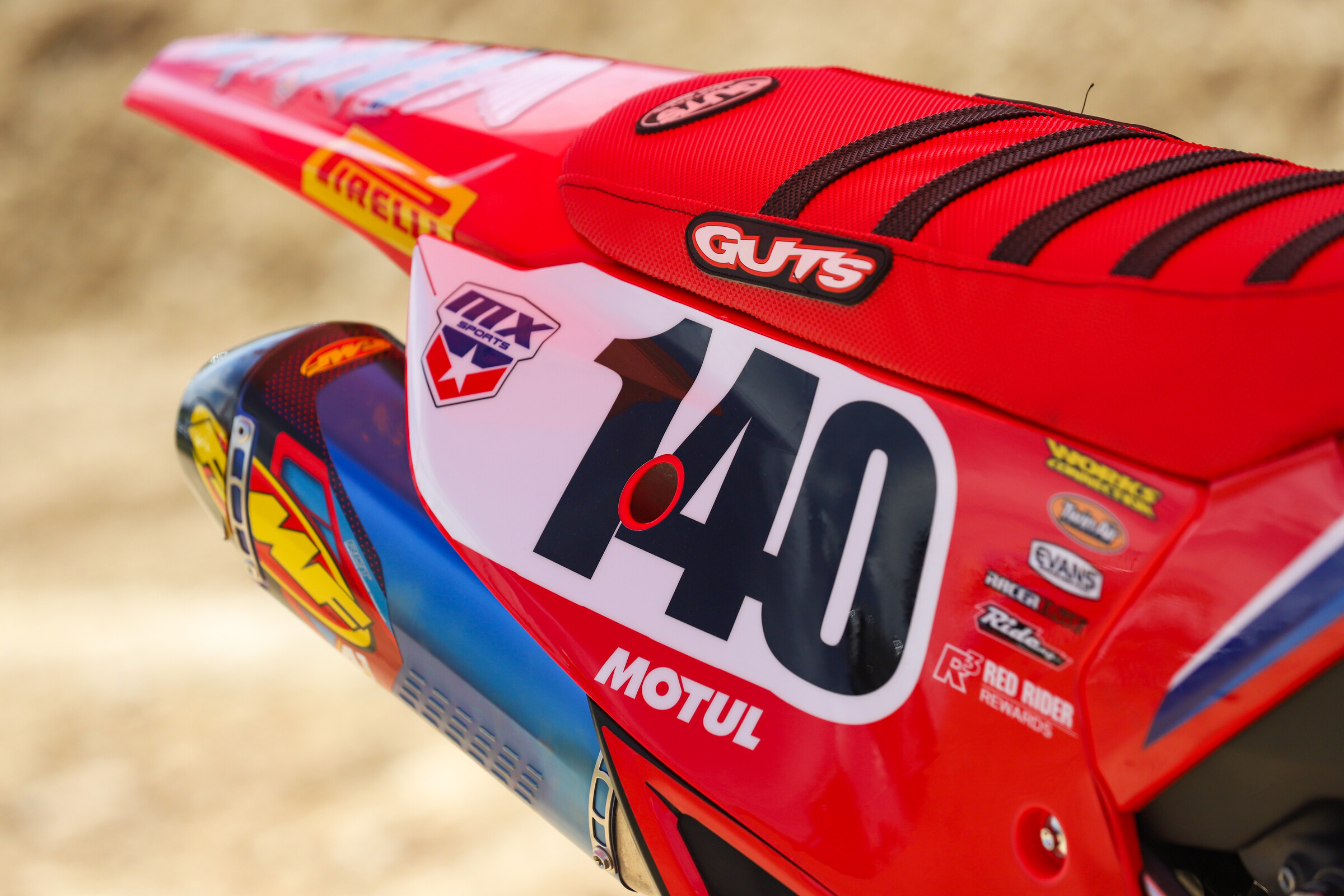 Cullin Park's Phoenix Racing Honda CRF450R. The 2022 AMA 250SX Rookie of the Year is racing his first Pro Motocross event at High Point Raceway.