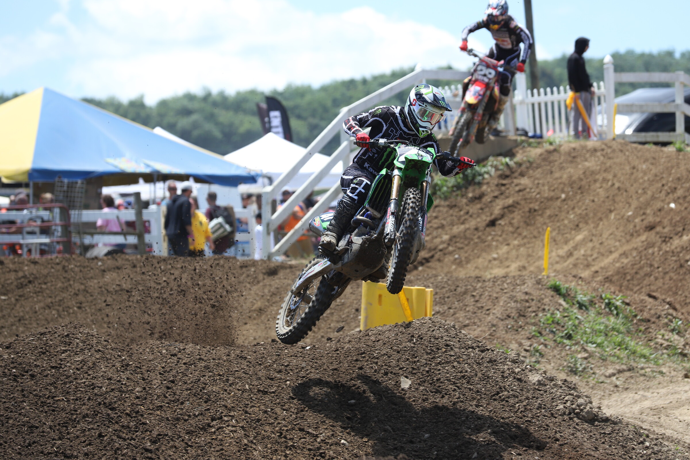 Hammaker led the first five laps of the moto.