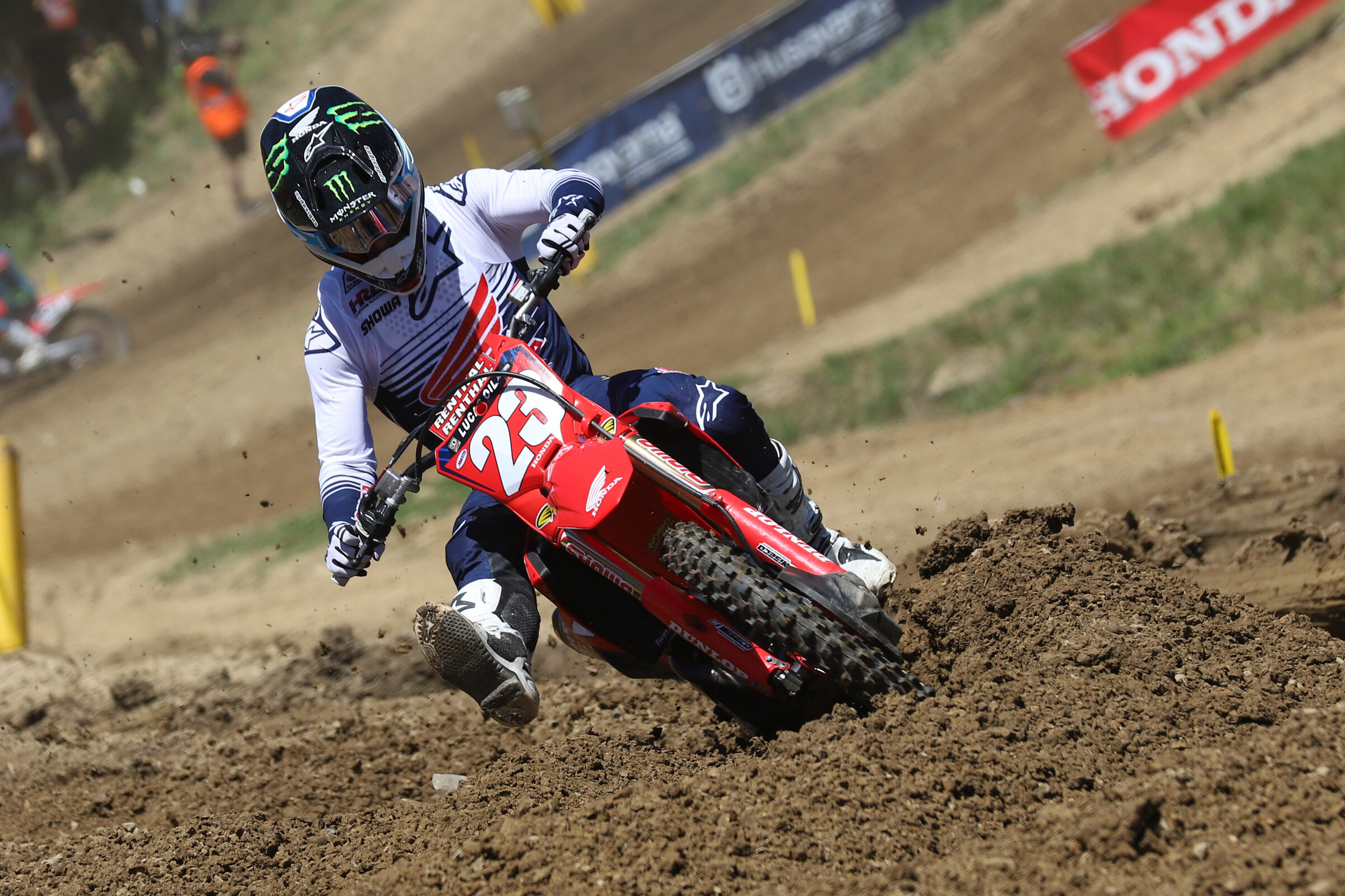 Sexton clipped off lap after lap in the lead.