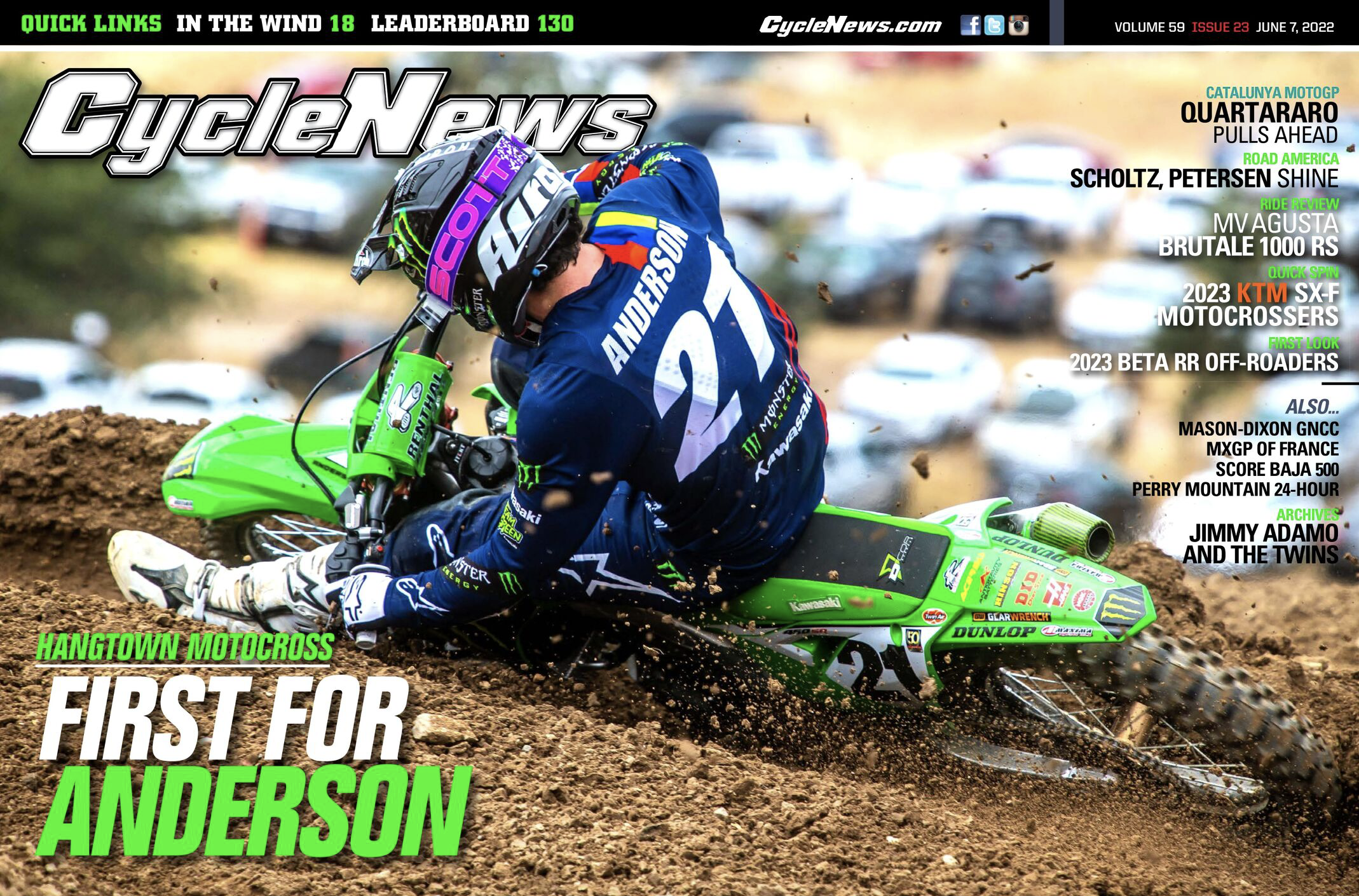 Jason Anderson on the Cycle News cover.