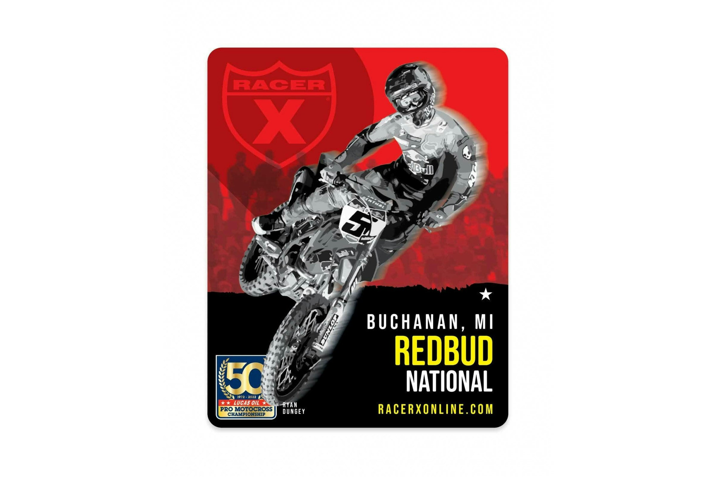 Get Your RedBud National Sticker at the Racer X Booth Saturday