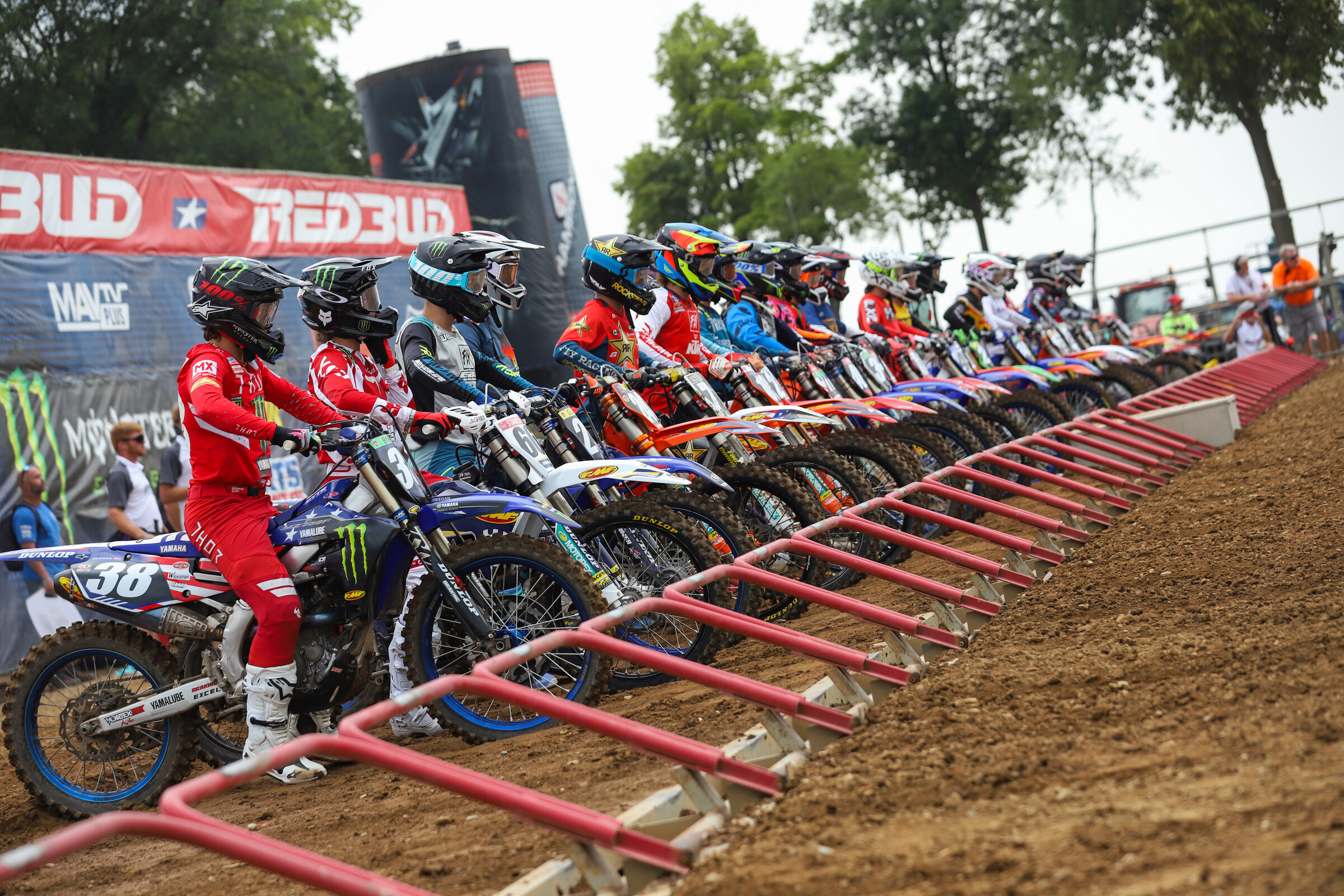 Riders waiting for the gate to drop on the Scouting Moto Combine.
