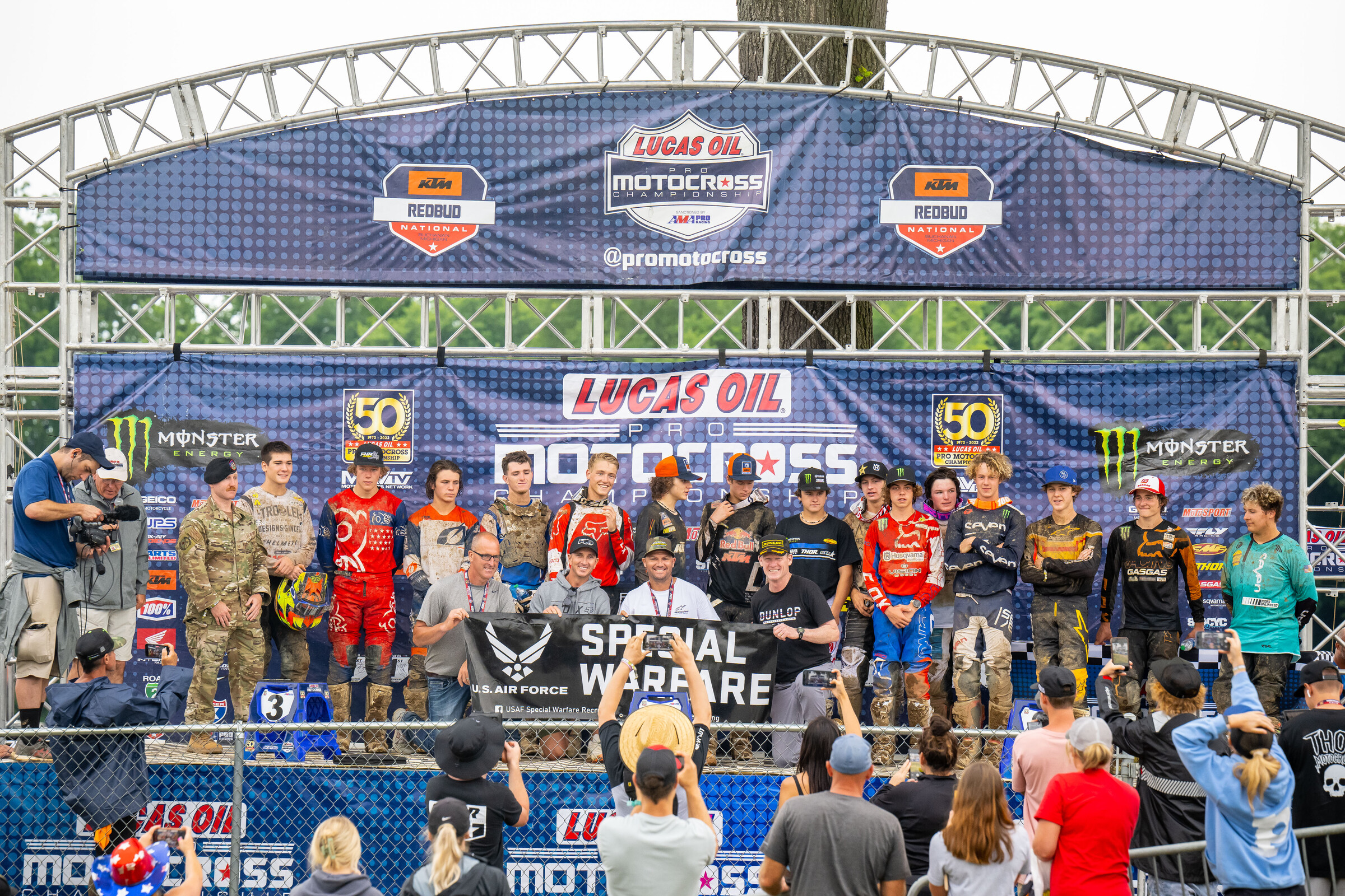 The 2022 RedBud National Scouting Moto Combine participants and their coaches.