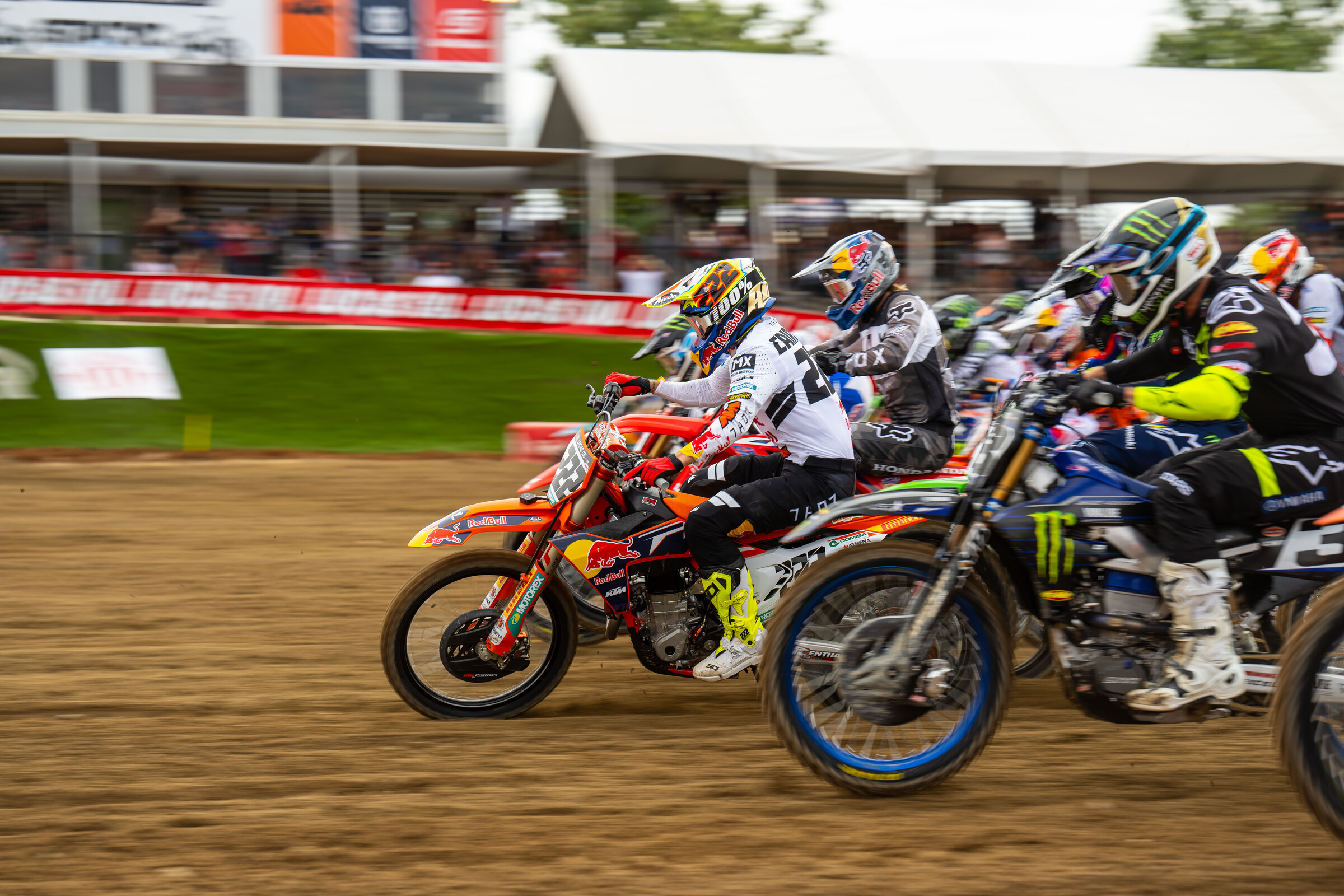 Tony Cairoli pulled three straight holeshots at the Hangtown Motocross Classic (moto two) and the Thunder Valley National (both motos).