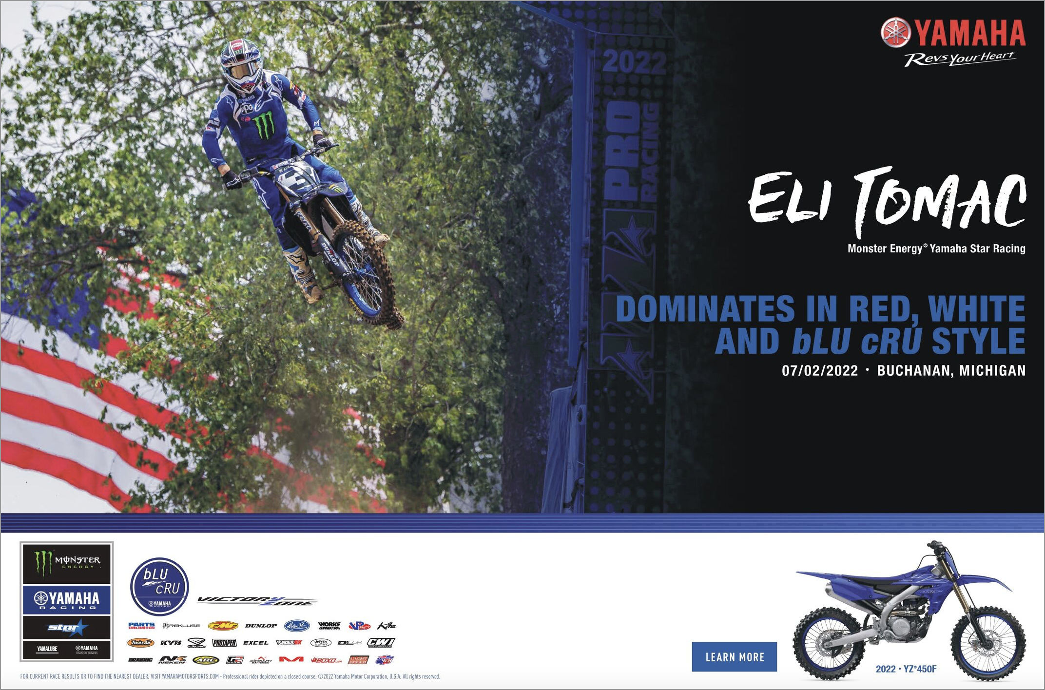 Yamaha's win ad for Eli Tomac.