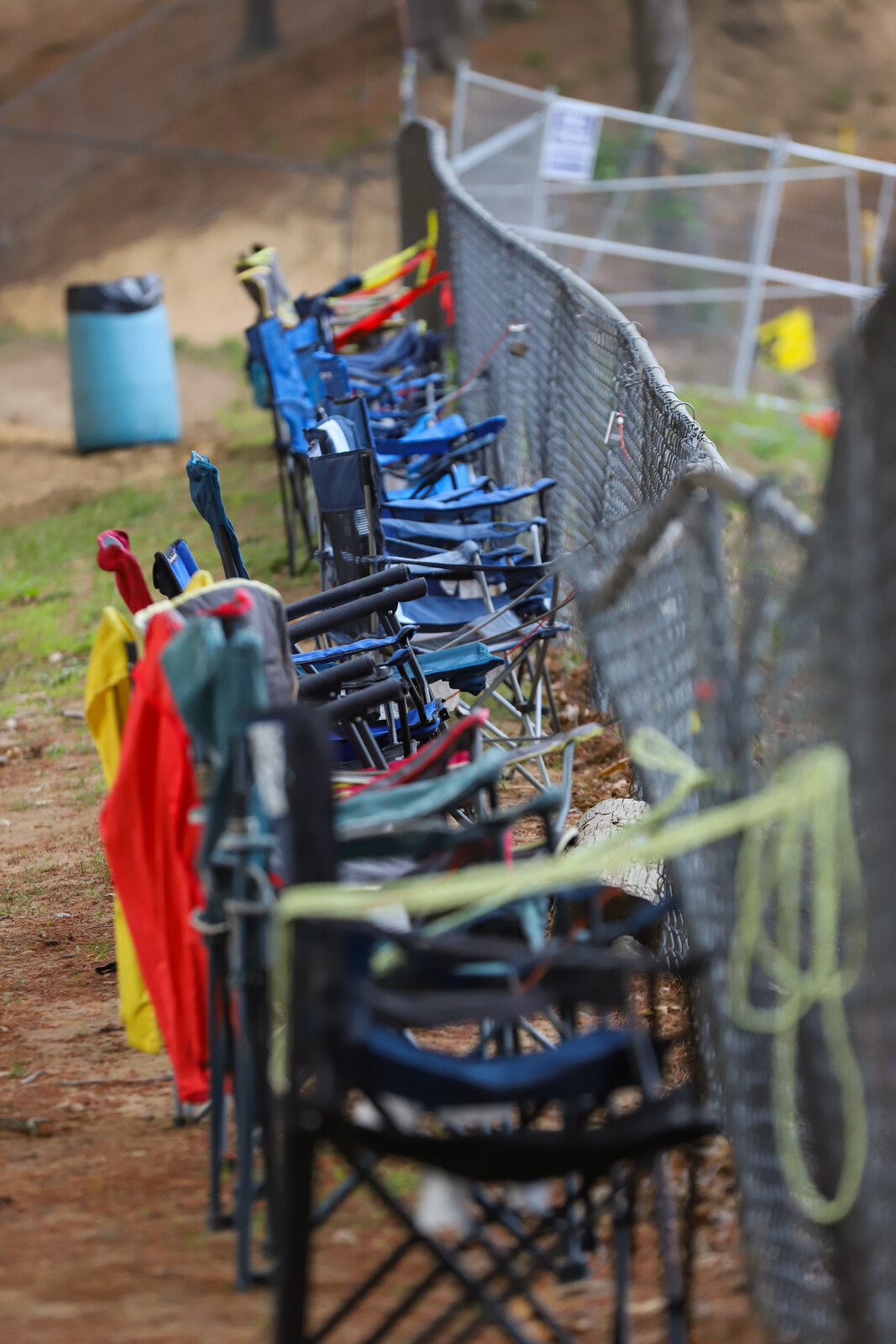 Fans are ready with chairs setup to mark their spot for Saturday.