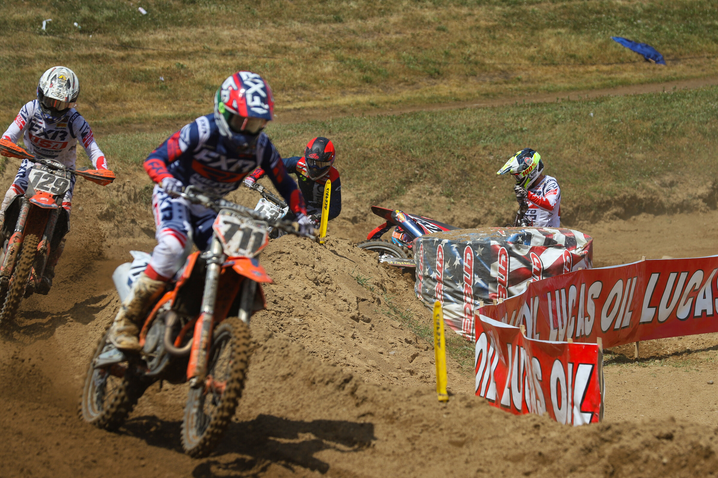 Canning is on the other side of his bike at the RedBud National.