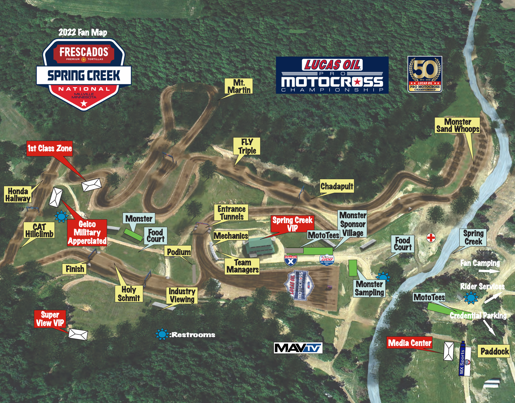 2022 Spring Creek National fan map