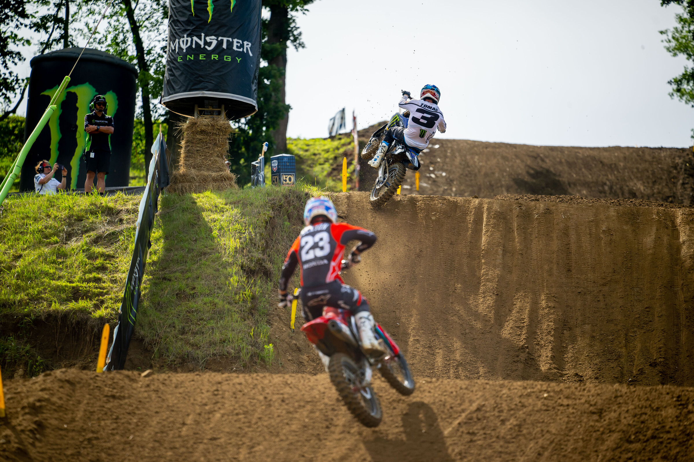 Chase Sexton and Eli Tomac seemed to find each other all day long at Spring Creek