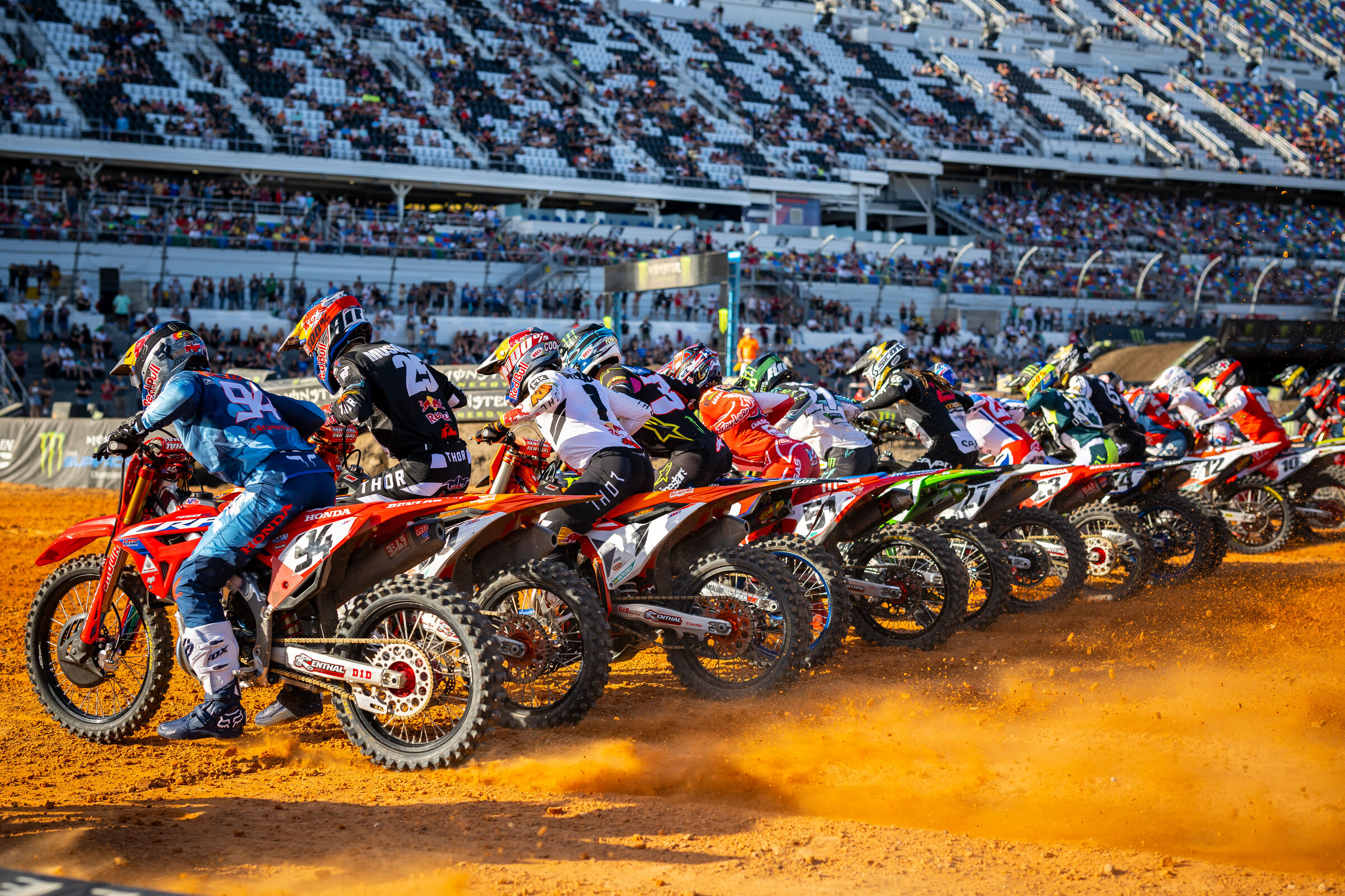 The 450SX class at the Daytona International Speedway in Florida.