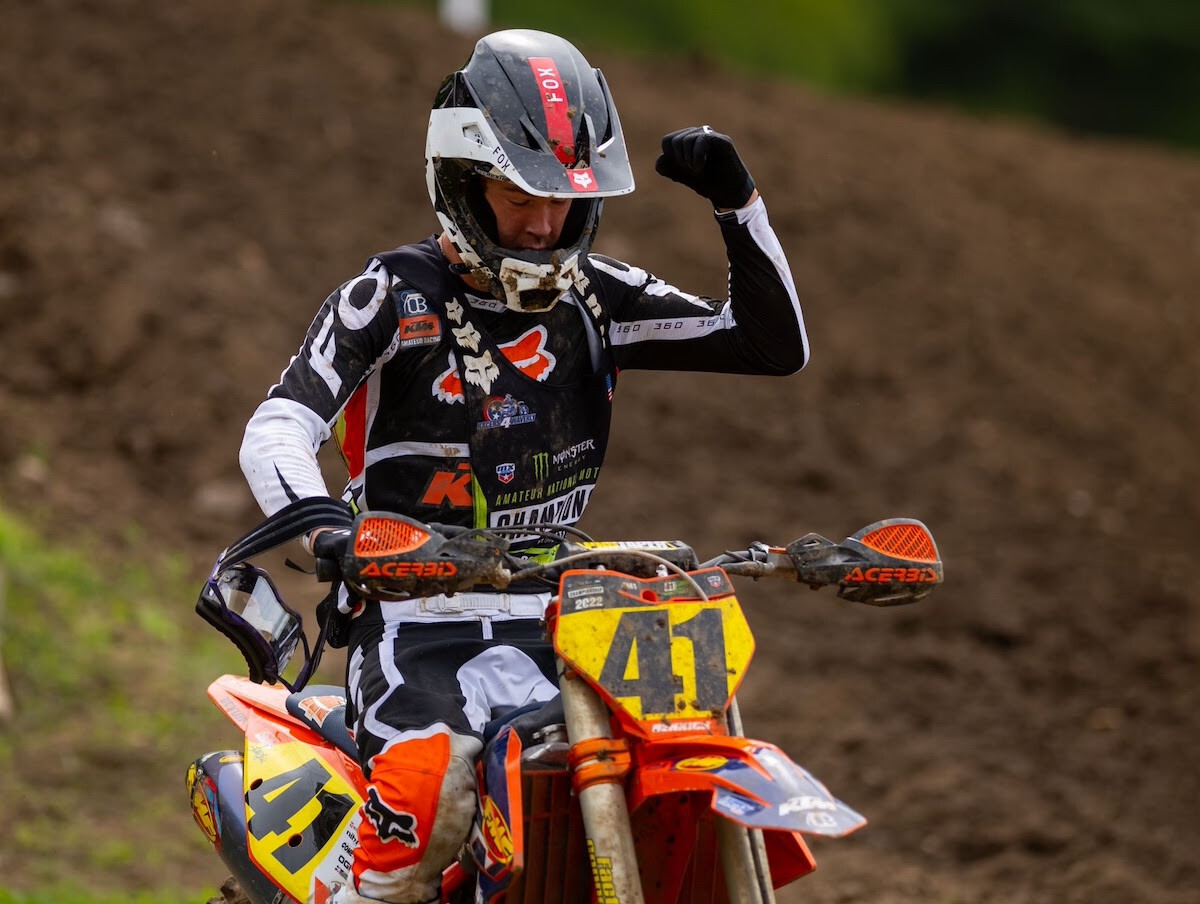 Daxton Bennick rode a masterful second moto in 250 B to take the win.