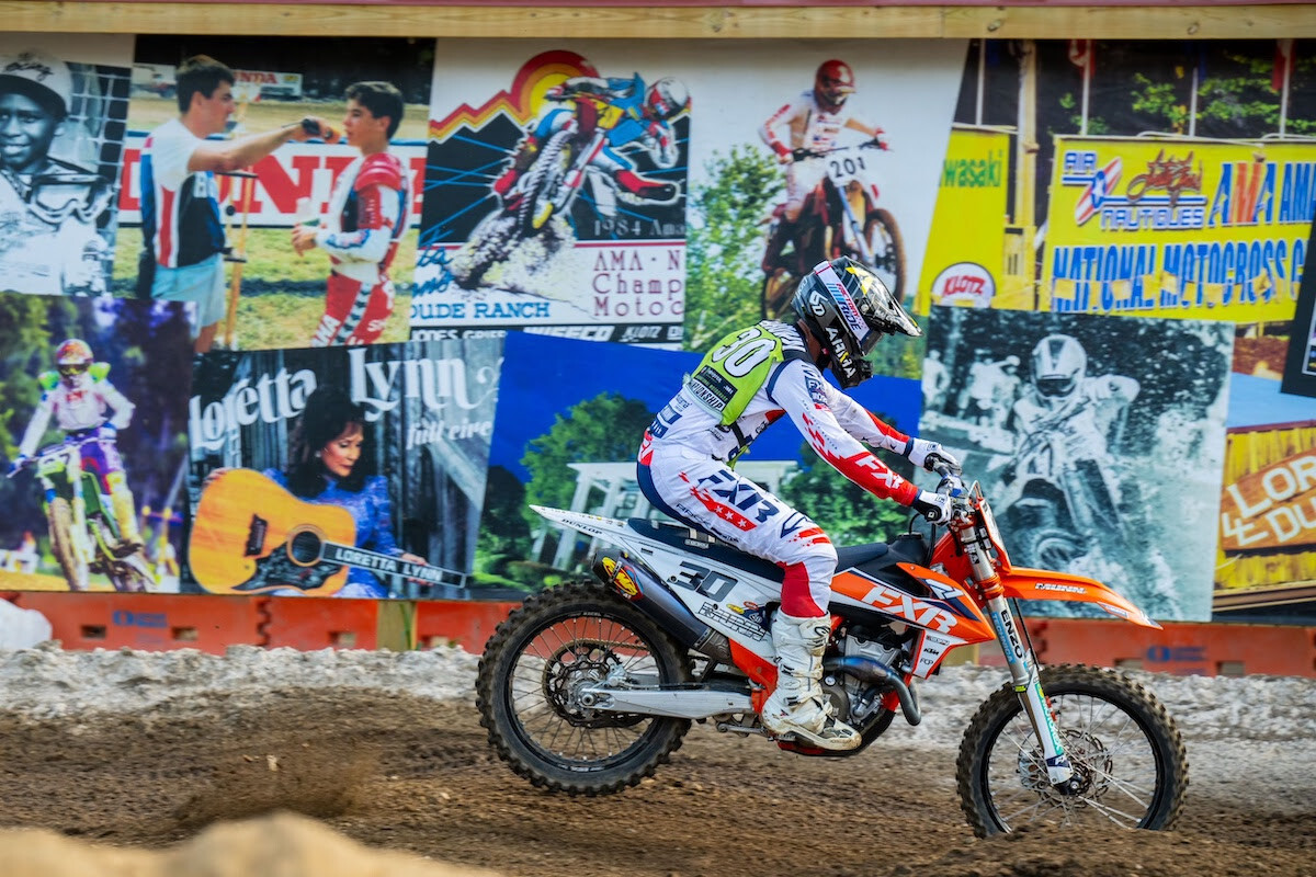 The ageless Mike Brown continued his dominance of the week and took the second moto win in Masters (50+) to remain undefeated.