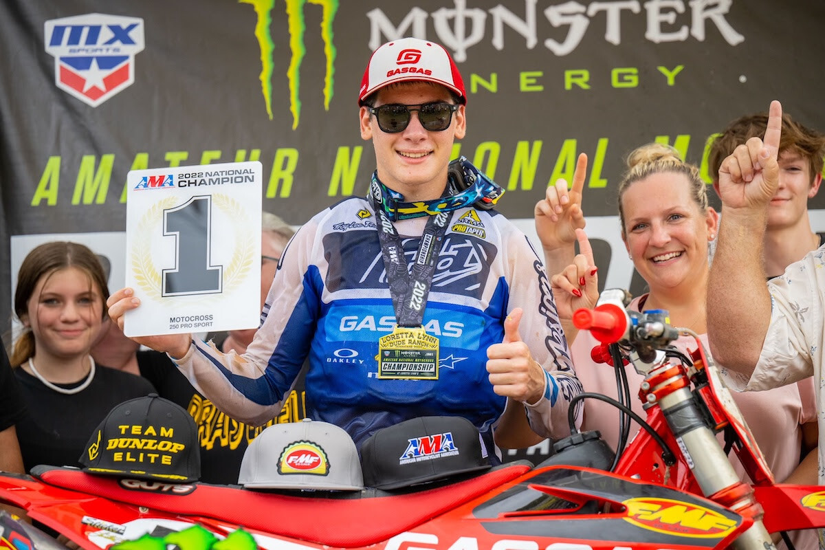 Caden Braswell is the 2022 champion in 250 Pro Sport.