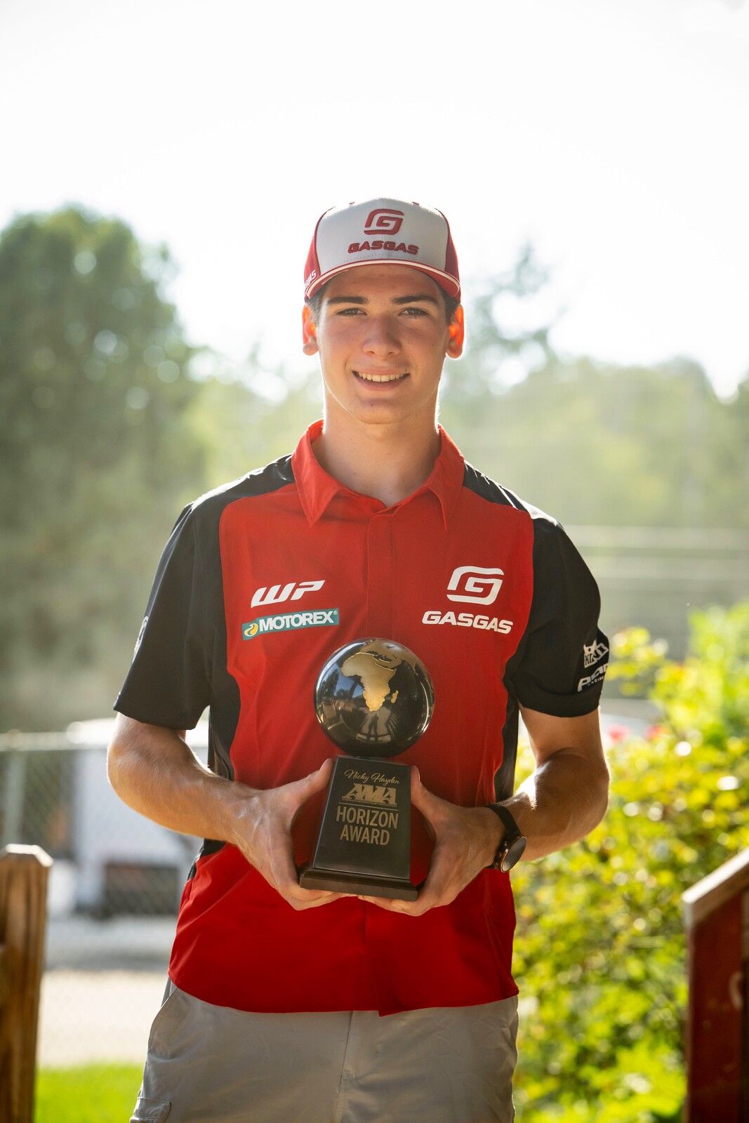 After finishing second overall in Open Pro Sport and first overall in 250 Pro Sport, Caden Braswell received the Nicky Hayden AMA Motocross Horizon Award on Saturday.