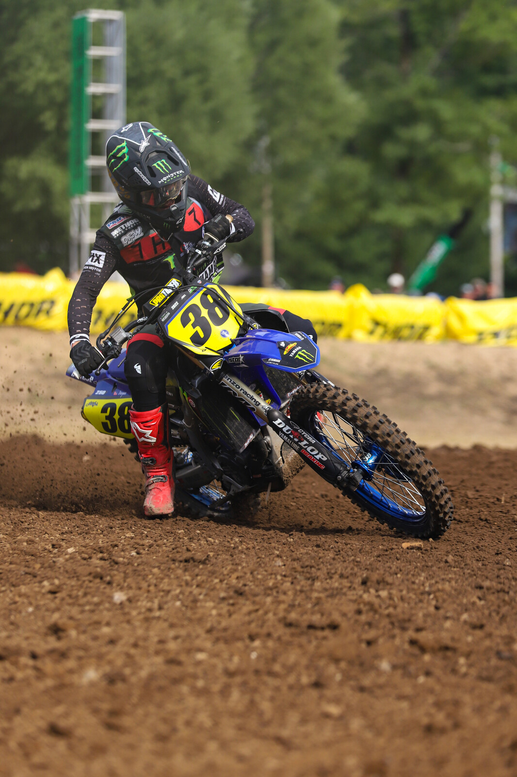 Haiden Deegan won a title in one of his two classes after a broken rear wheel in moto one in 250 B left him with a DNF (38th officially).